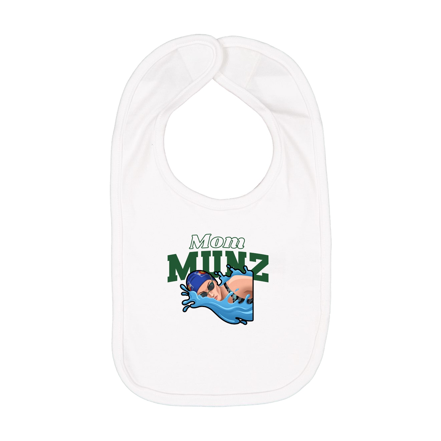 Infant Bib — Mothers Day Block in White
