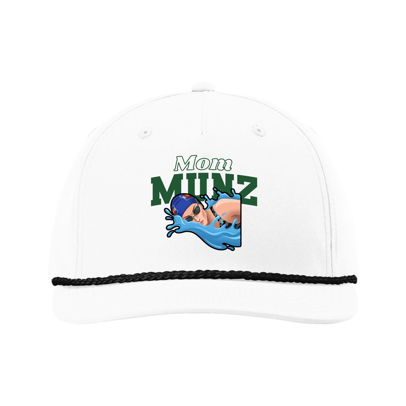 Five-Panel Classic Rope Cap — Mothers Day Block in White