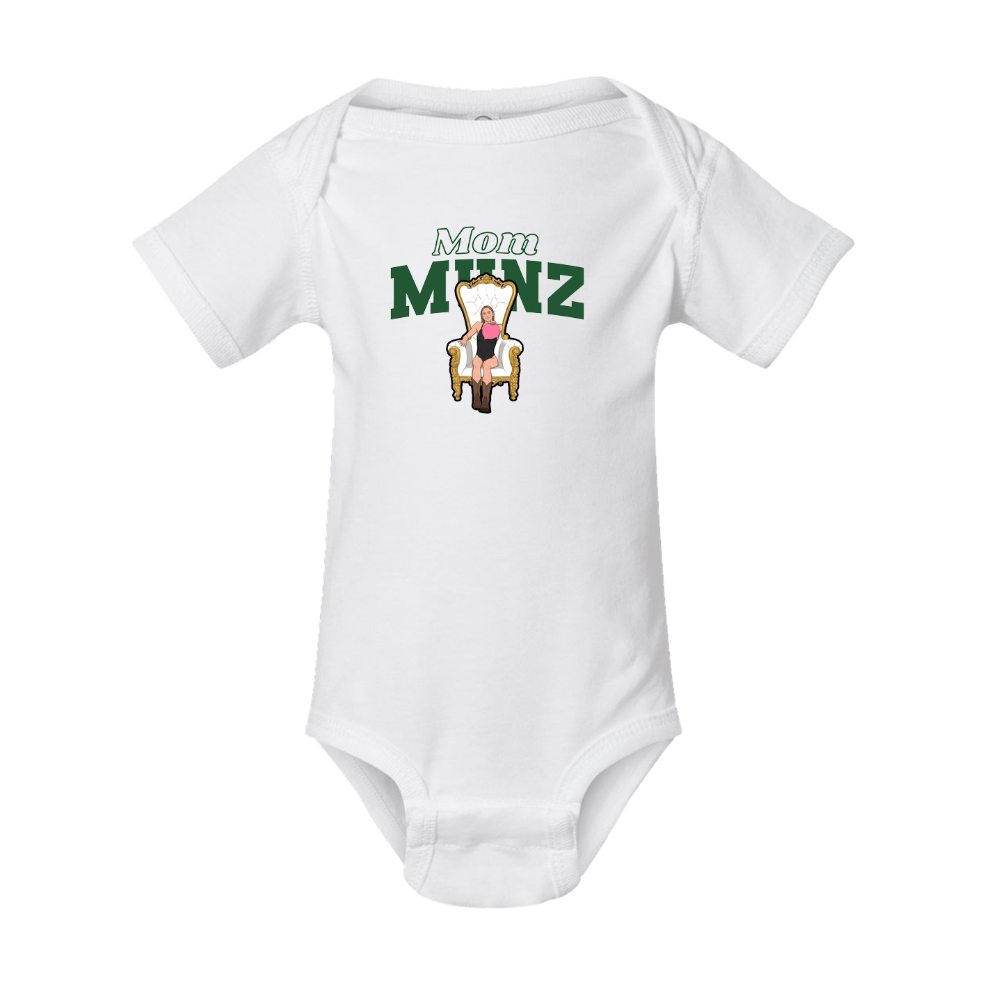 Baby Onesie — Mothers Day Block in White
