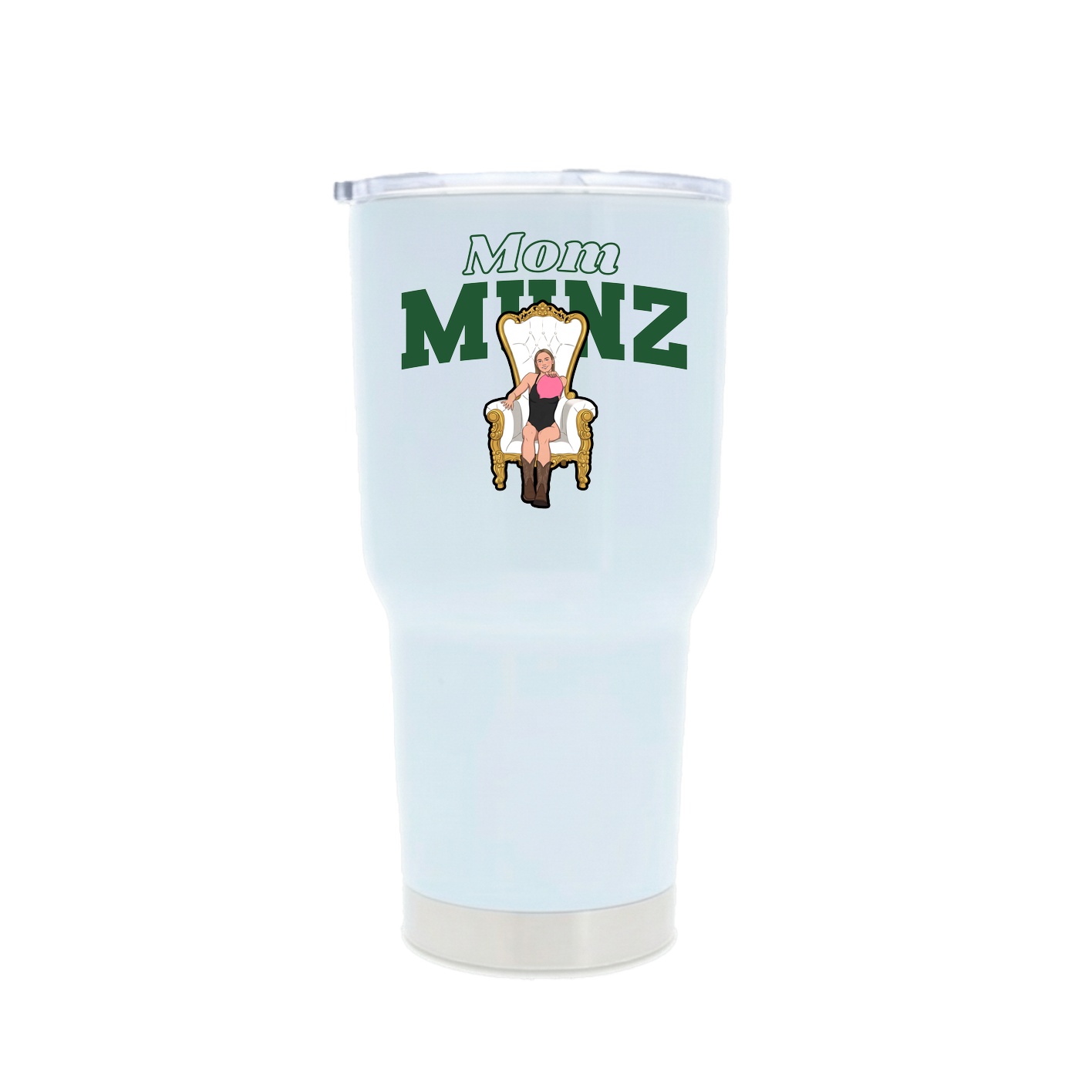 30oz Stainless Steel Tumbler — Mothers Day Block in White