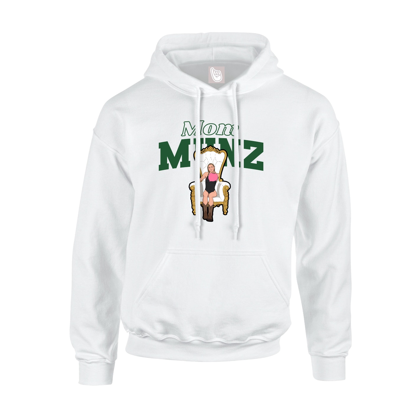 Youth Hoodie — Mothers Day Block in White