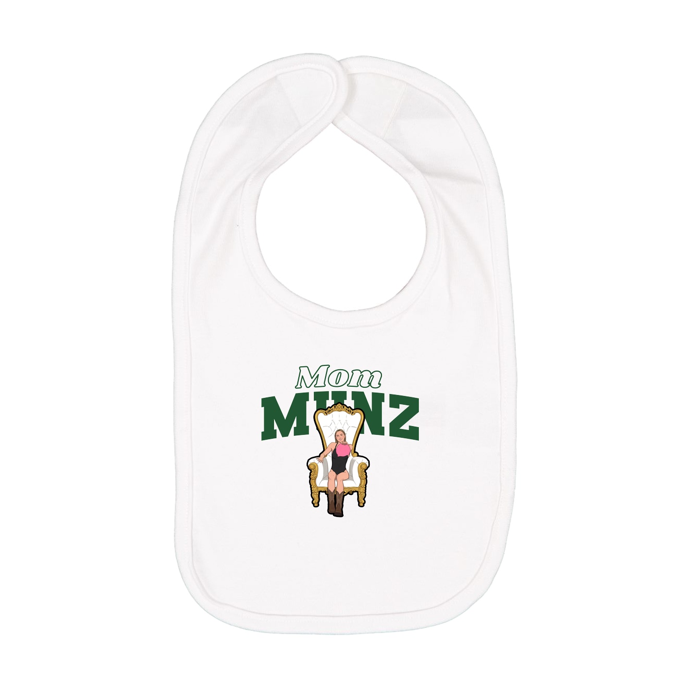 Infant Bib — Mothers Day Block in White
