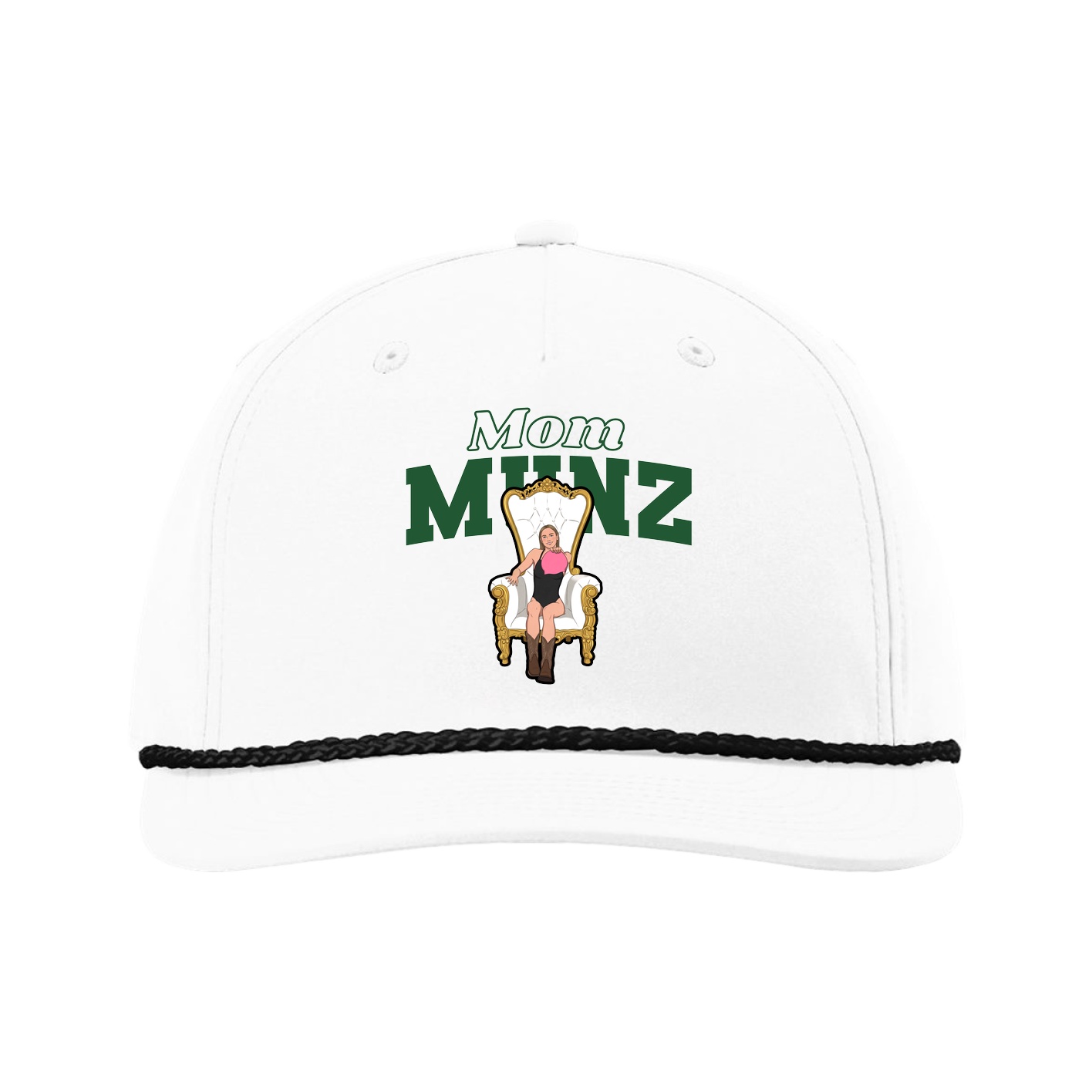 Five-Panel Classic Rope Cap — Mothers Day Block in White