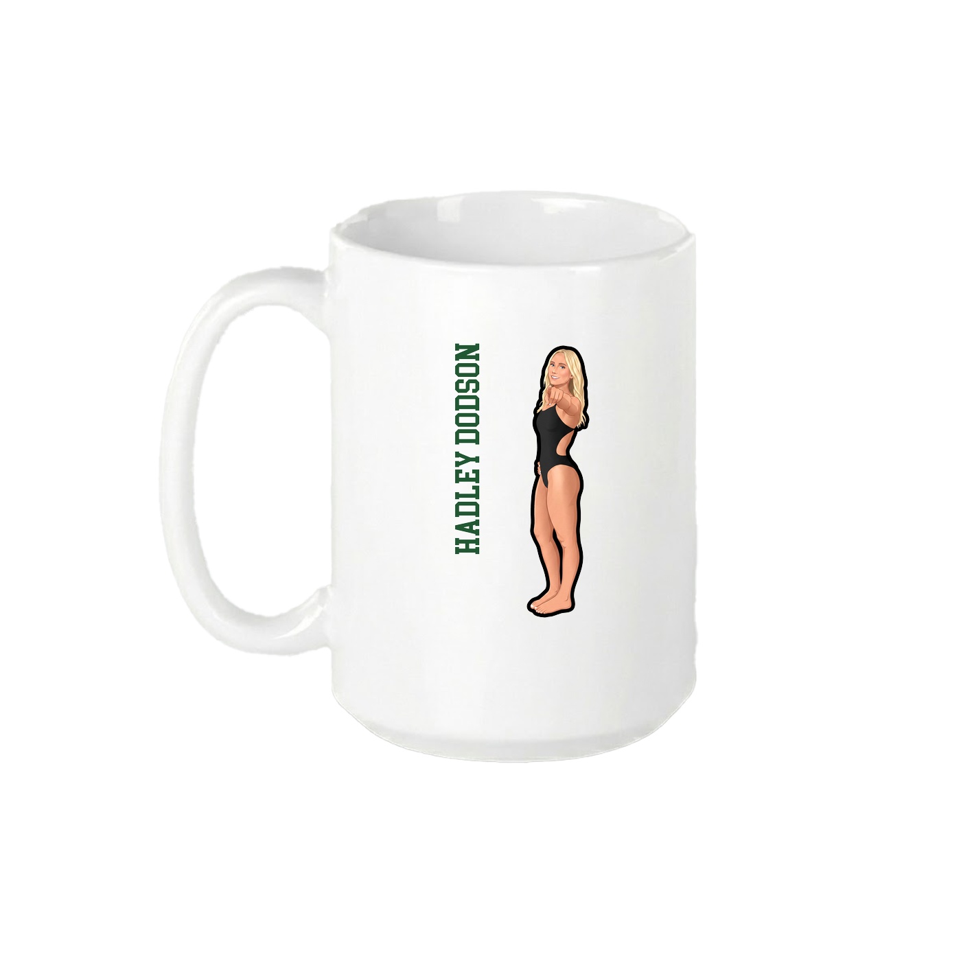 15oz Coffee Mug — Name Vertical in White