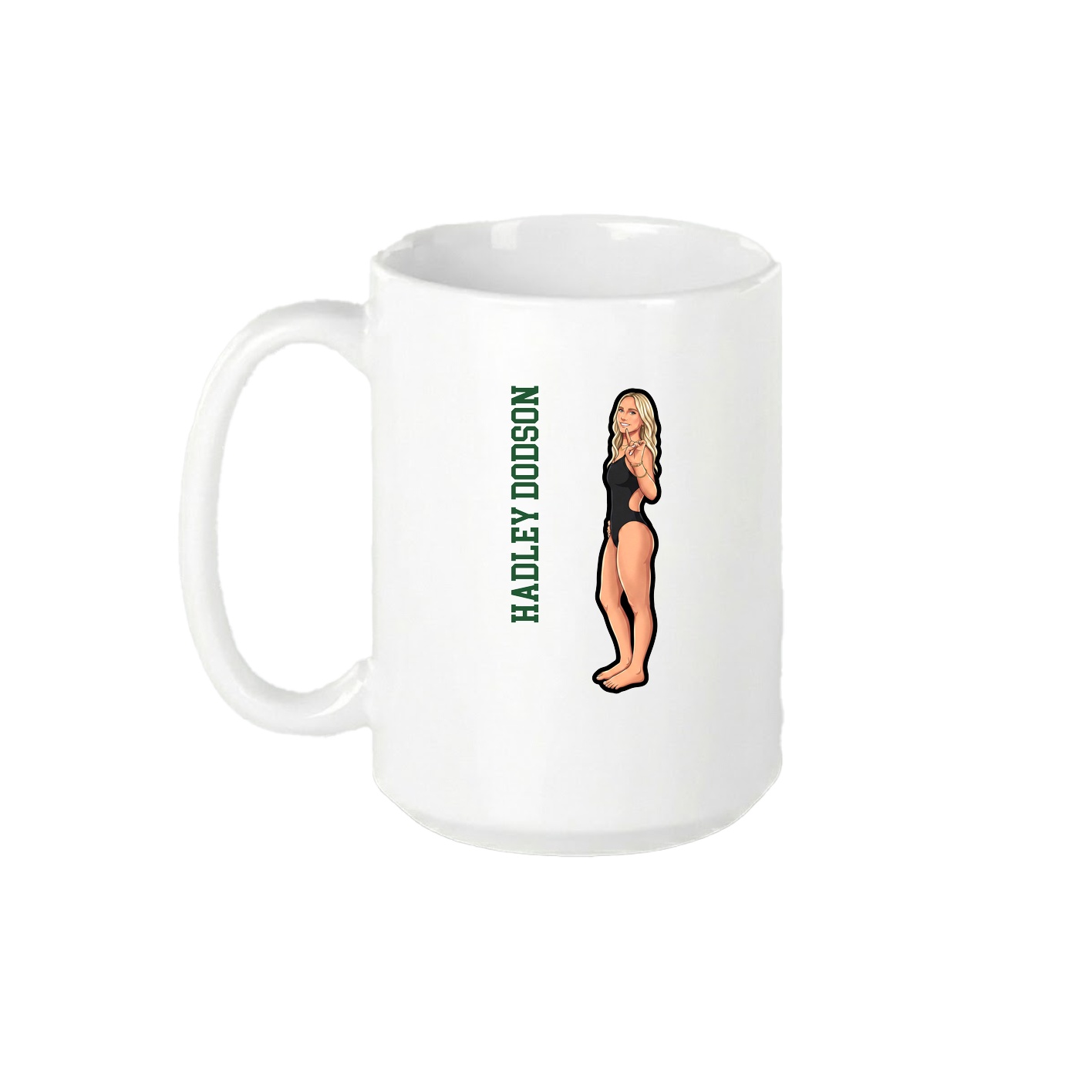 15oz Coffee Mug — Name Vertical in White