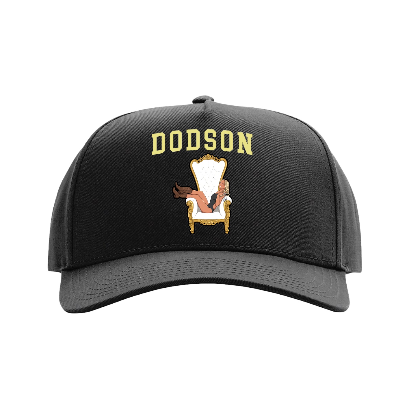 Full Fabric Five-Panel Champ Cap — Shirsey in Black