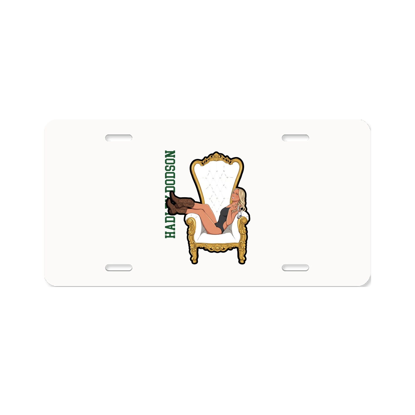 License Plate — Name Vertical in Classic