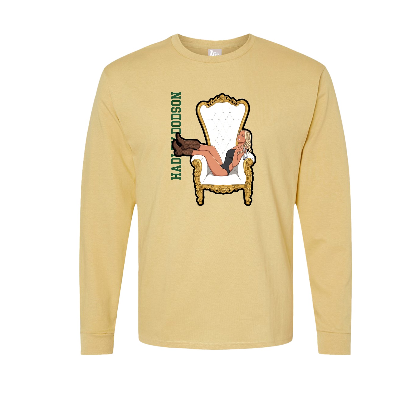 Long Sleeve Tee — Name Vertical in Vegas Gold