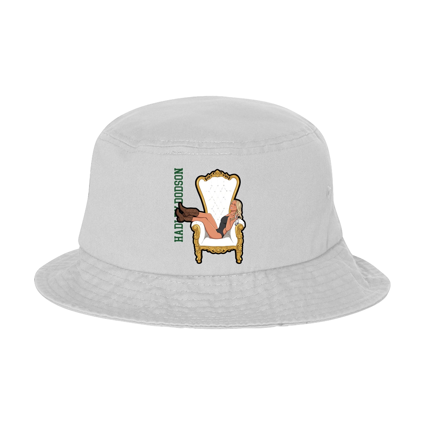 Bucket Cap — Name Vertical in White
