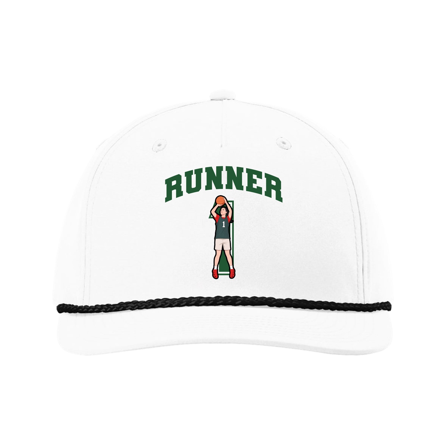 Five-Panel Classic Rope Cap — Number in White