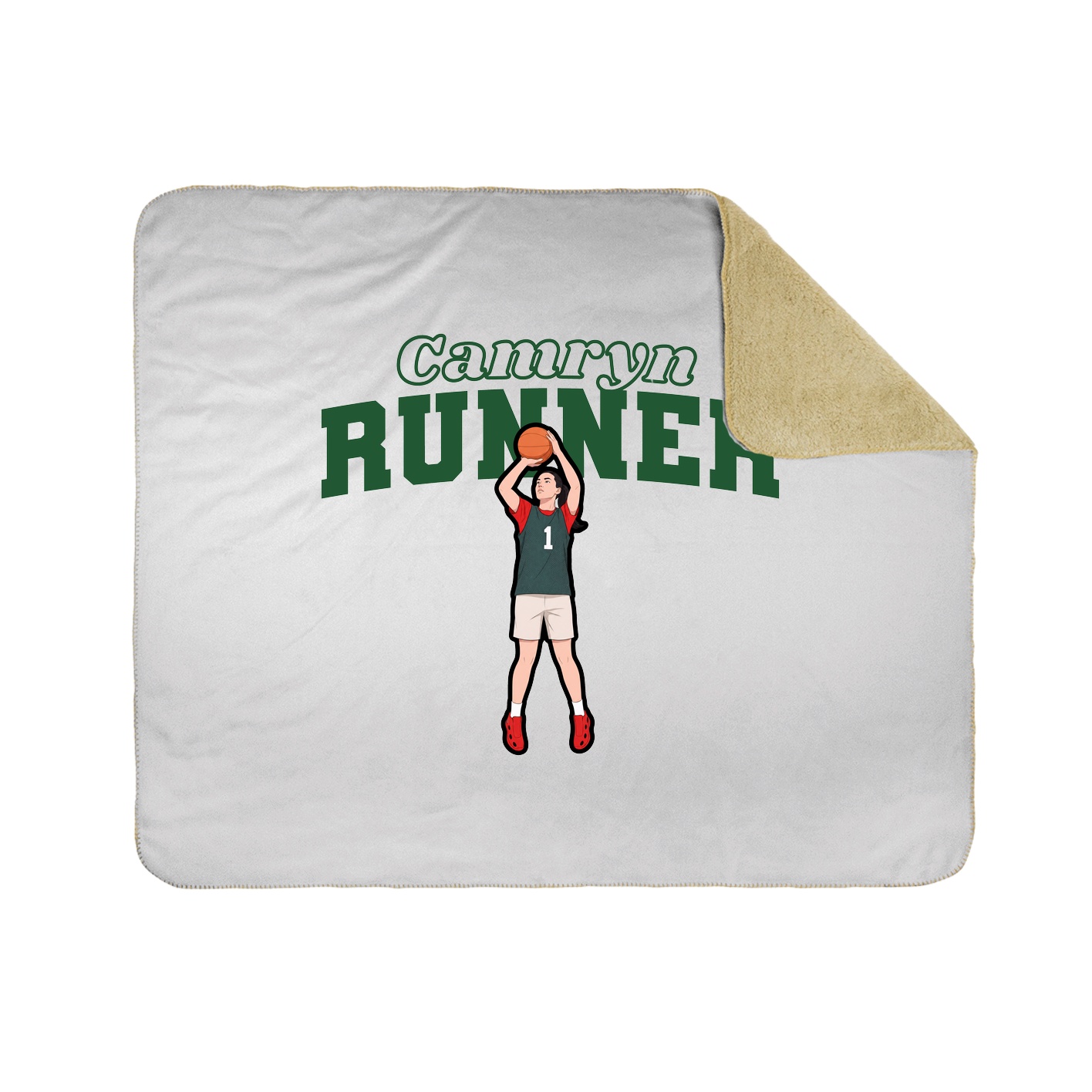 Throw Blanket — Name Arch in White