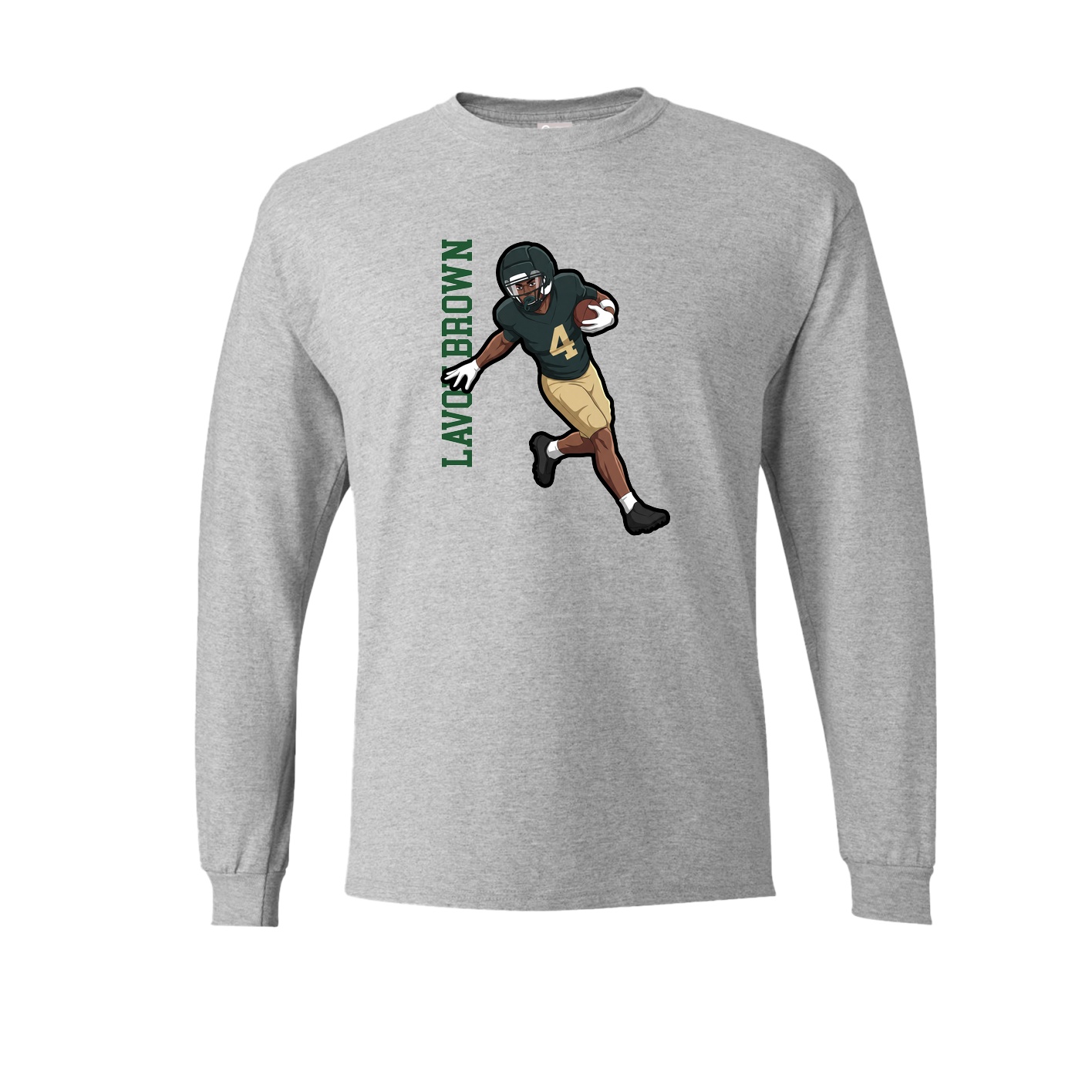 Long Sleeve Tee — Name Vertical in Grey