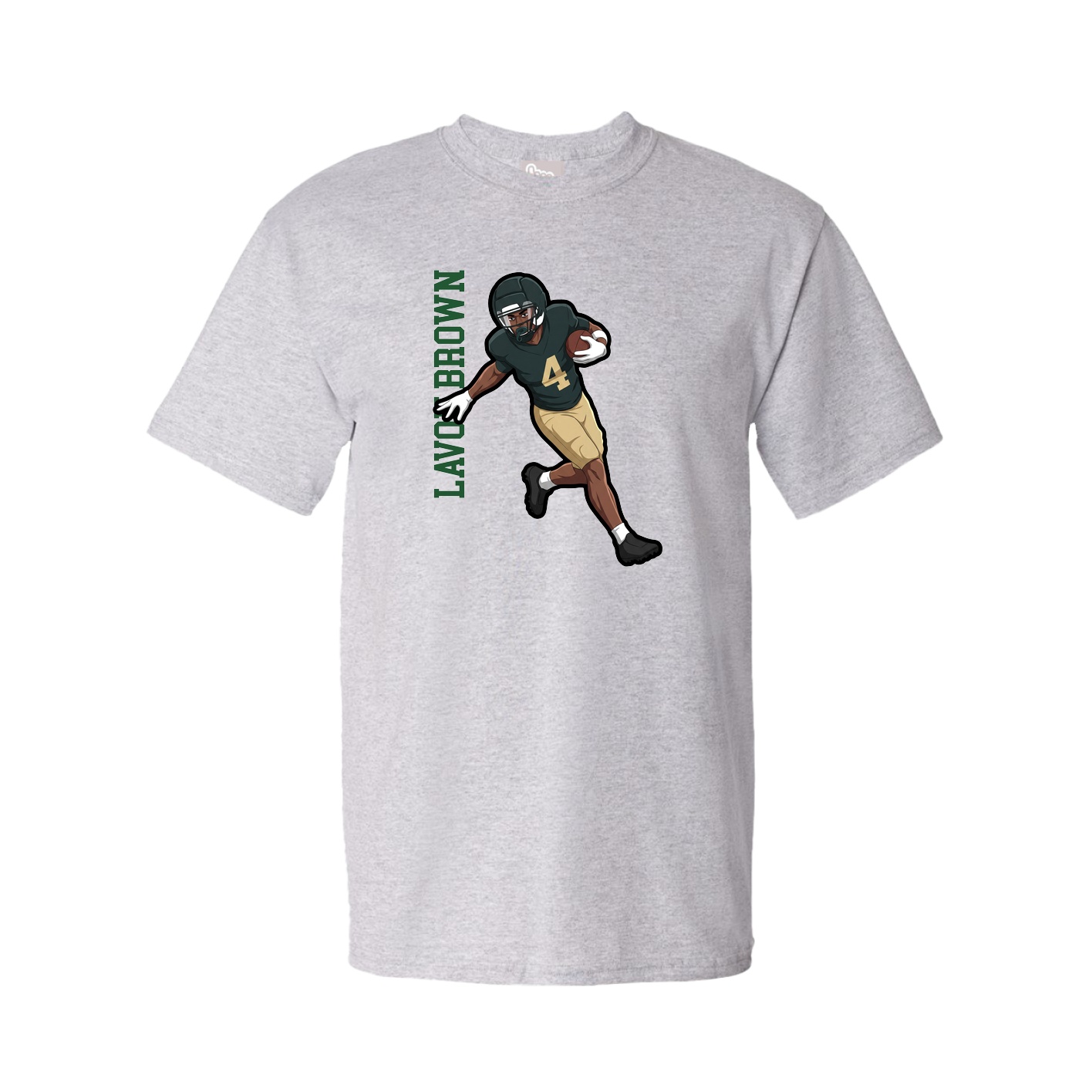 Youth Tee — Name Vertical in Grey