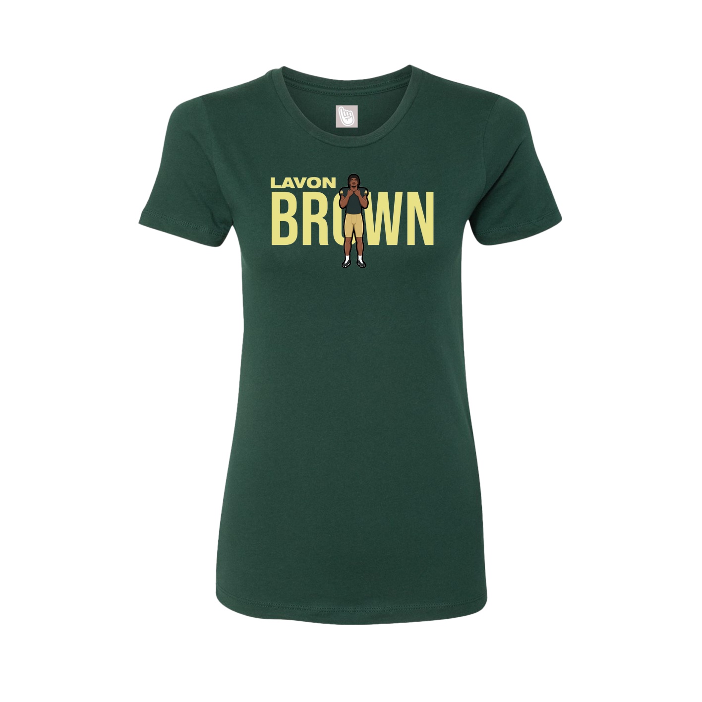 Fitted Women's Tee — Player Name in Green