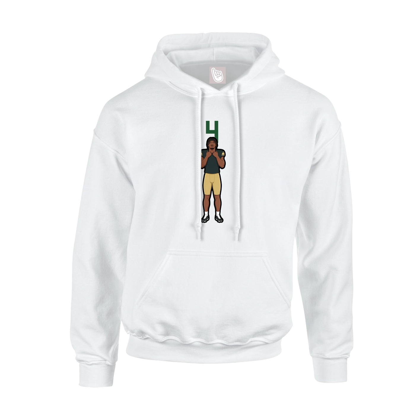 Youth Hoodie — Number Top in White