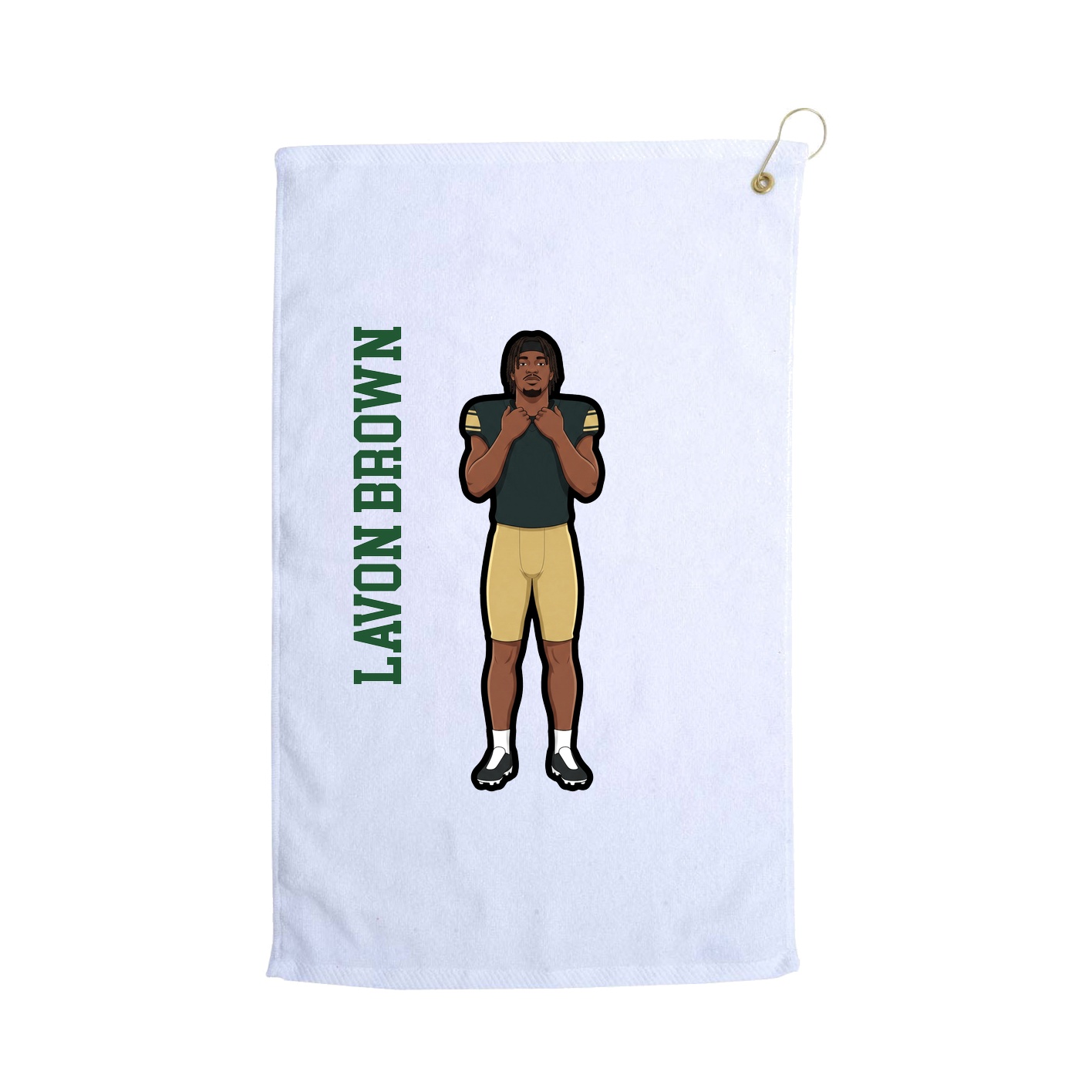 Golf Towel — Name Vertical in White