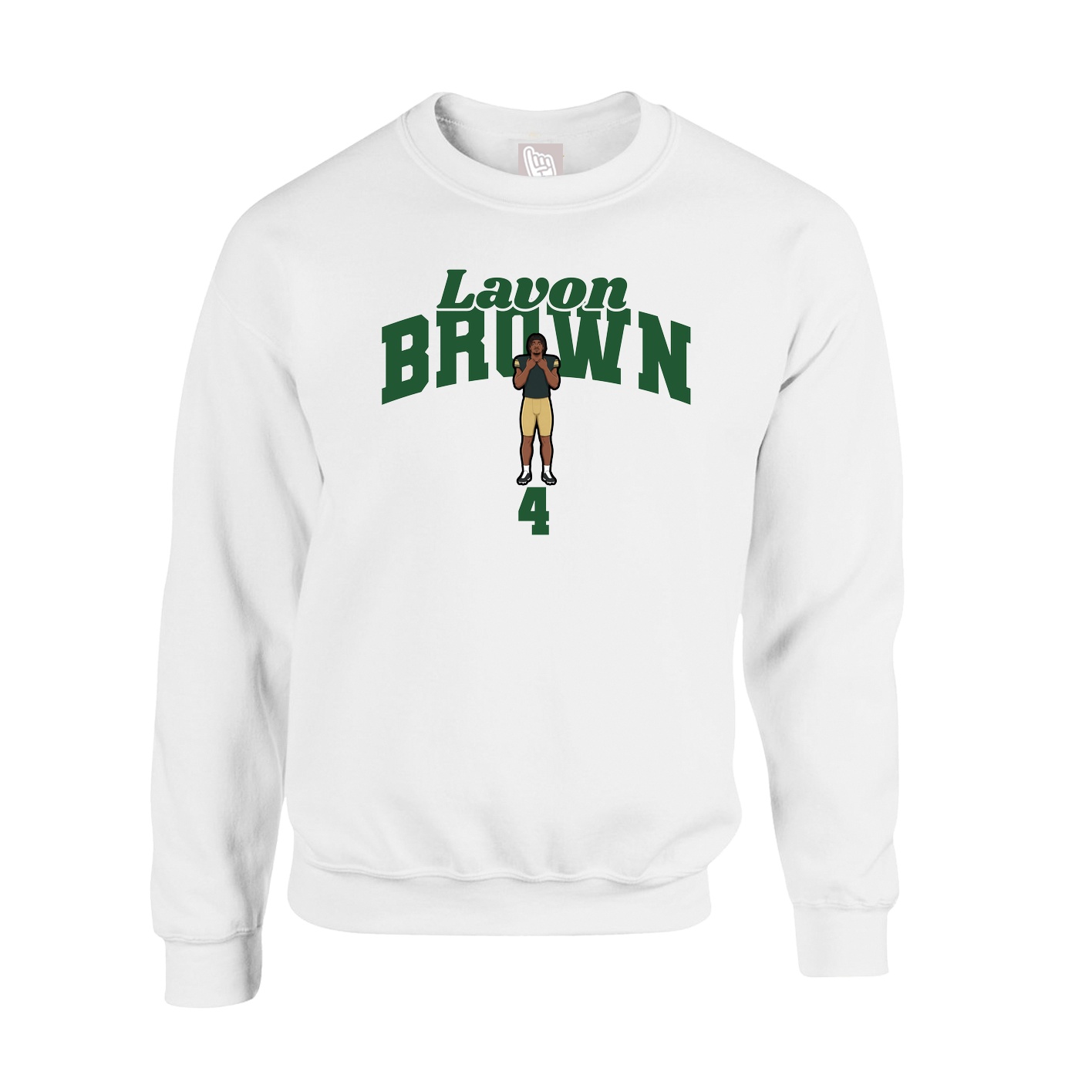 Fleece Crew — Signature Arch in White
