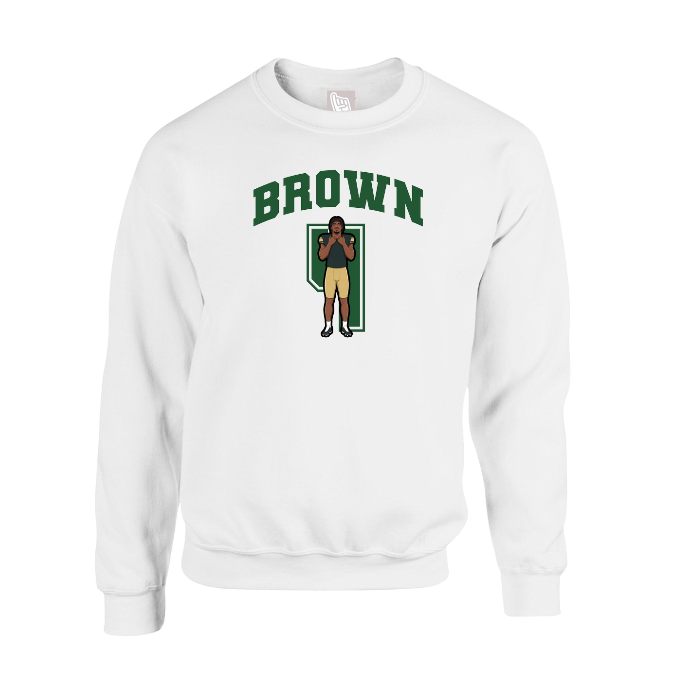Fleece Crew — Number in White