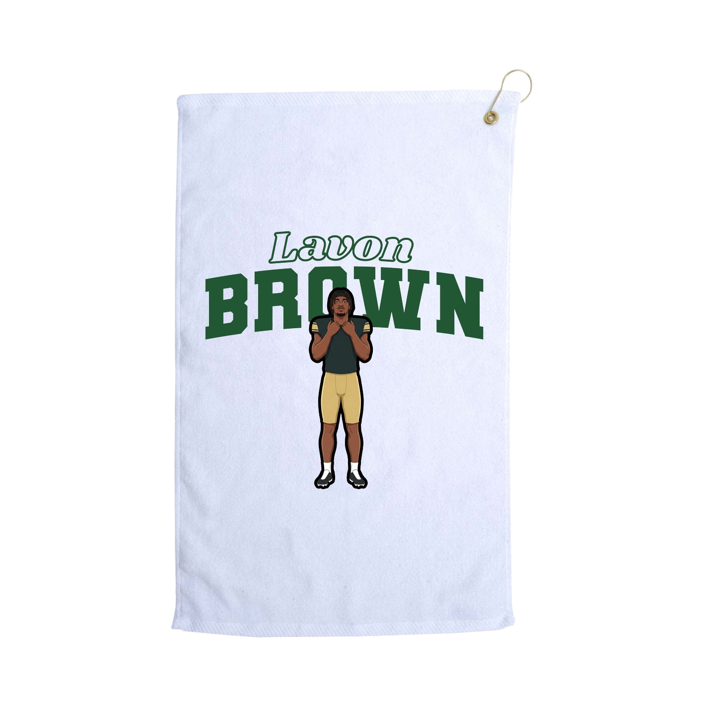 Golf Towel — Name Arch in White