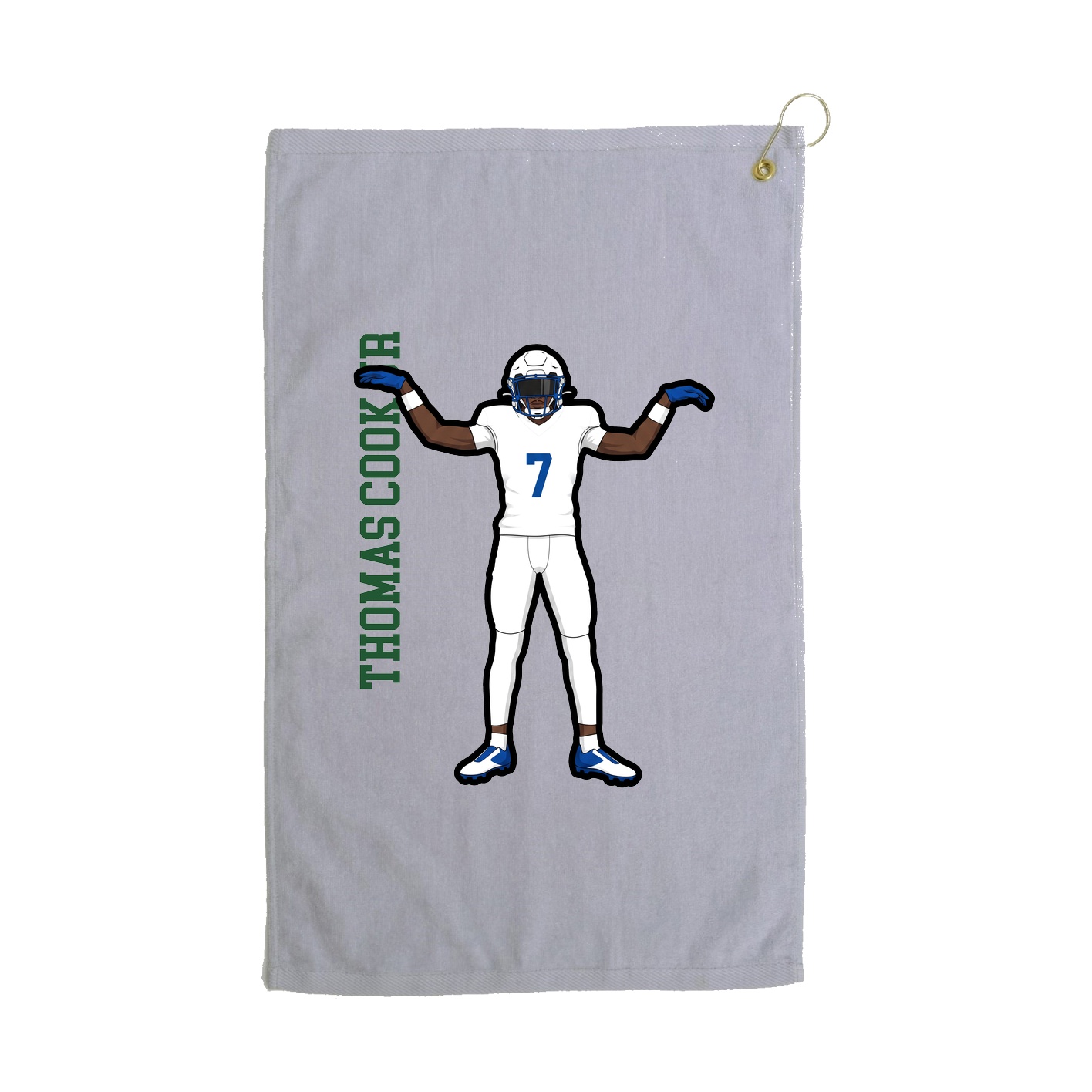 Golf Towel — Name Vertical in Grey