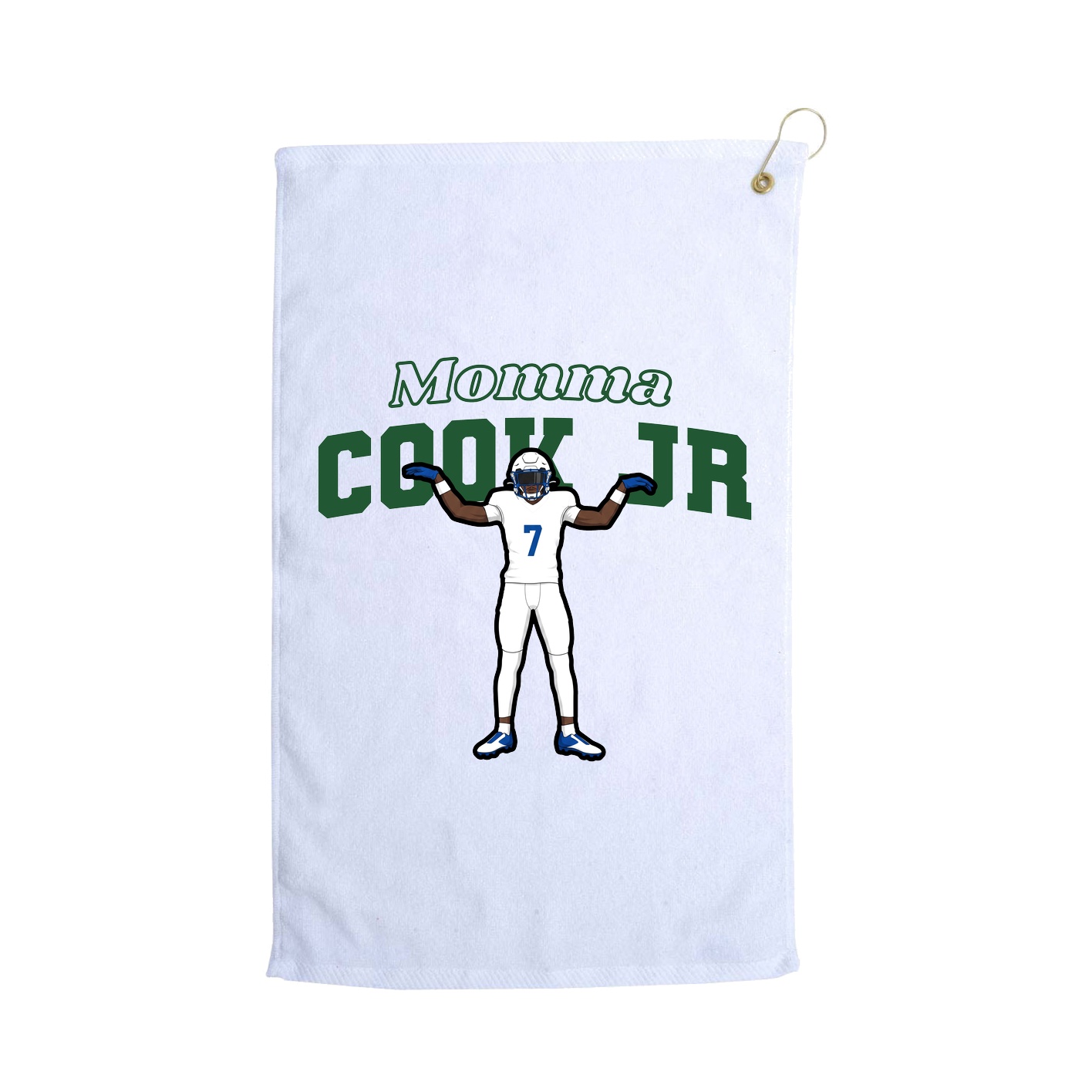 Golf Towel — Mothers Day Block in White