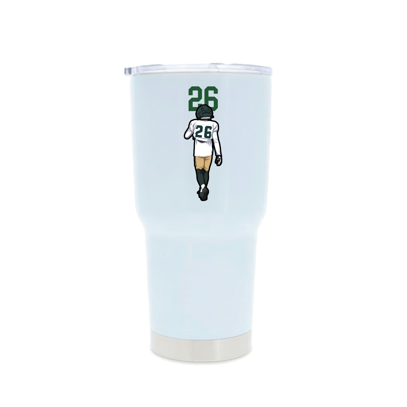30oz Stainless Steel Tumbler — Number Top in White