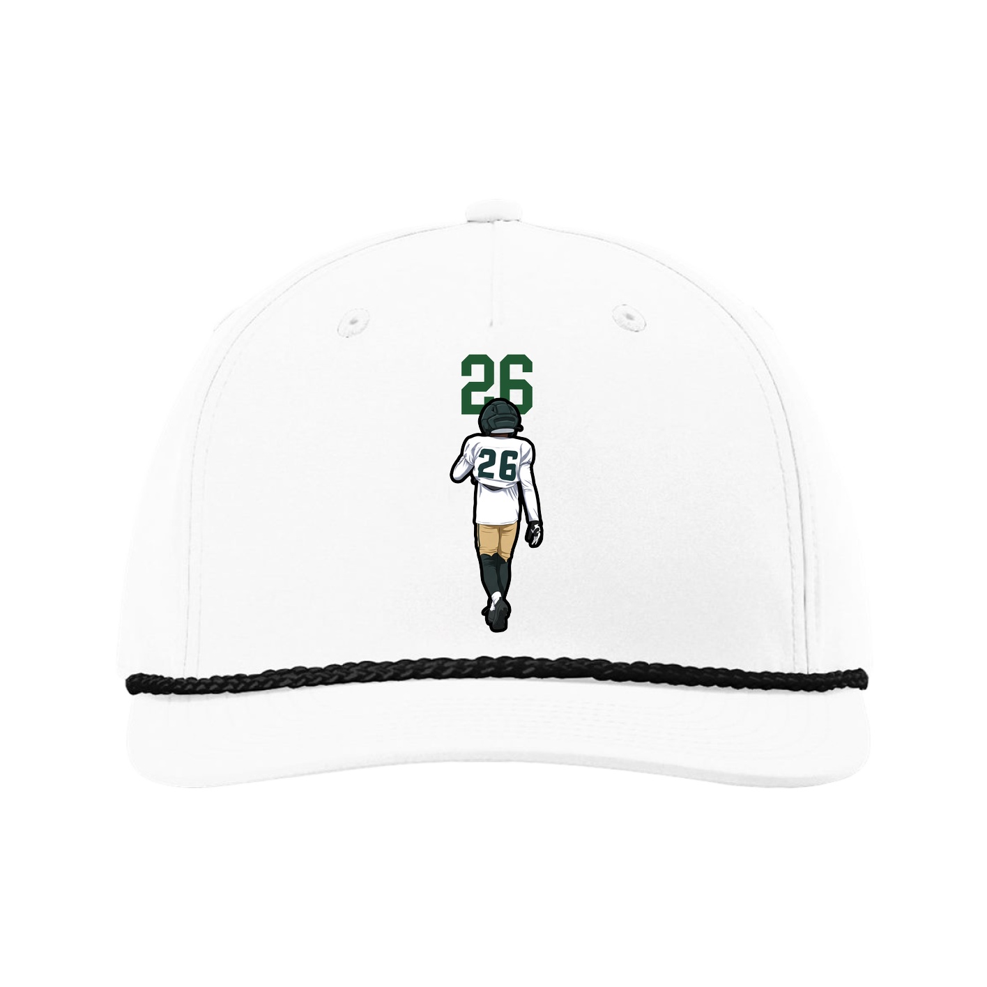 Five-Panel Classic Rope Cap — Number Top in White