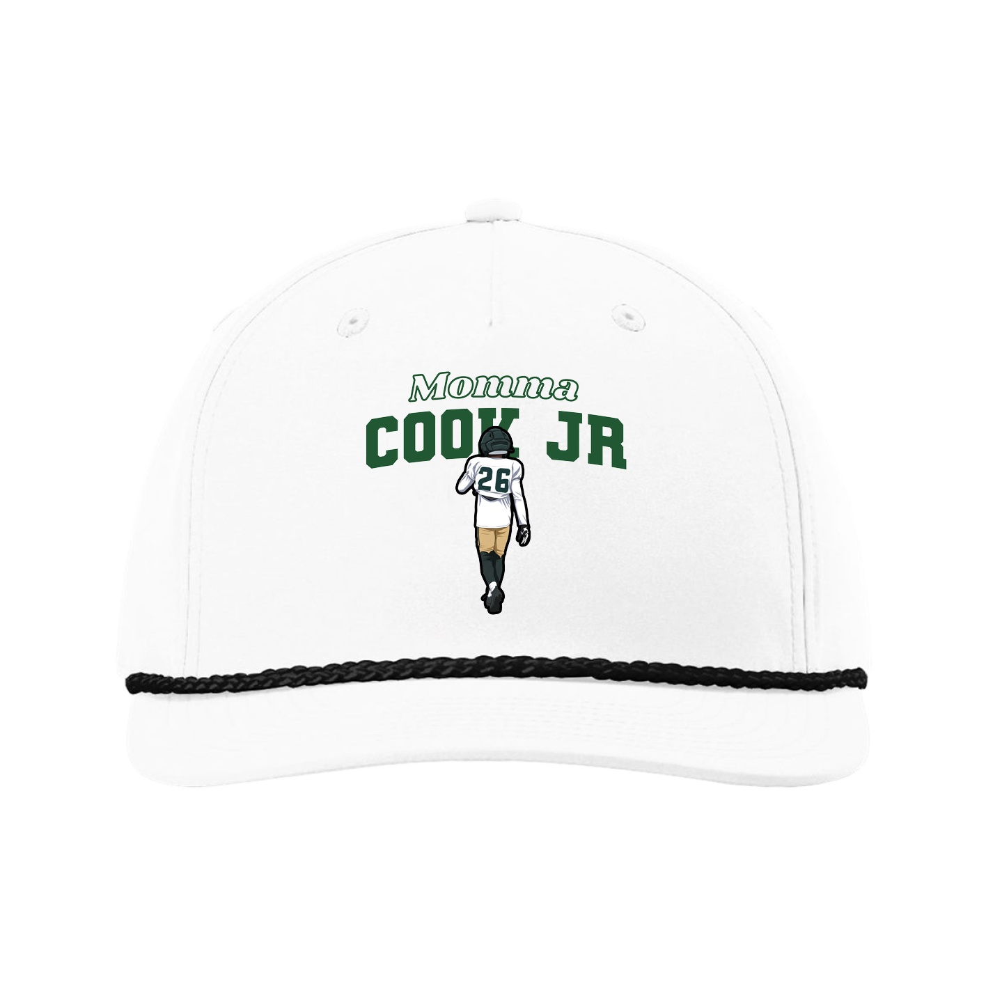 Five-Panel Classic Rope Cap — Mothers Day Block in White