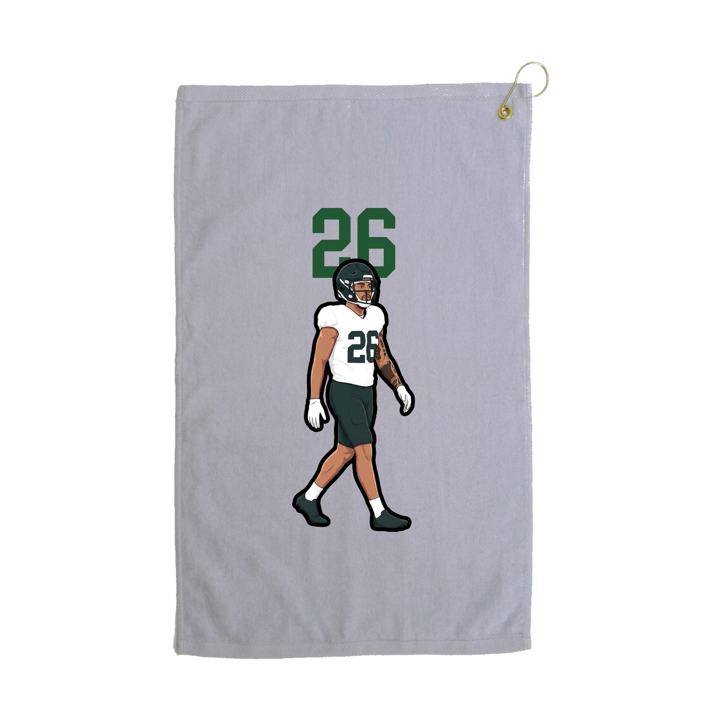 Golf Towel — Number Top in Grey