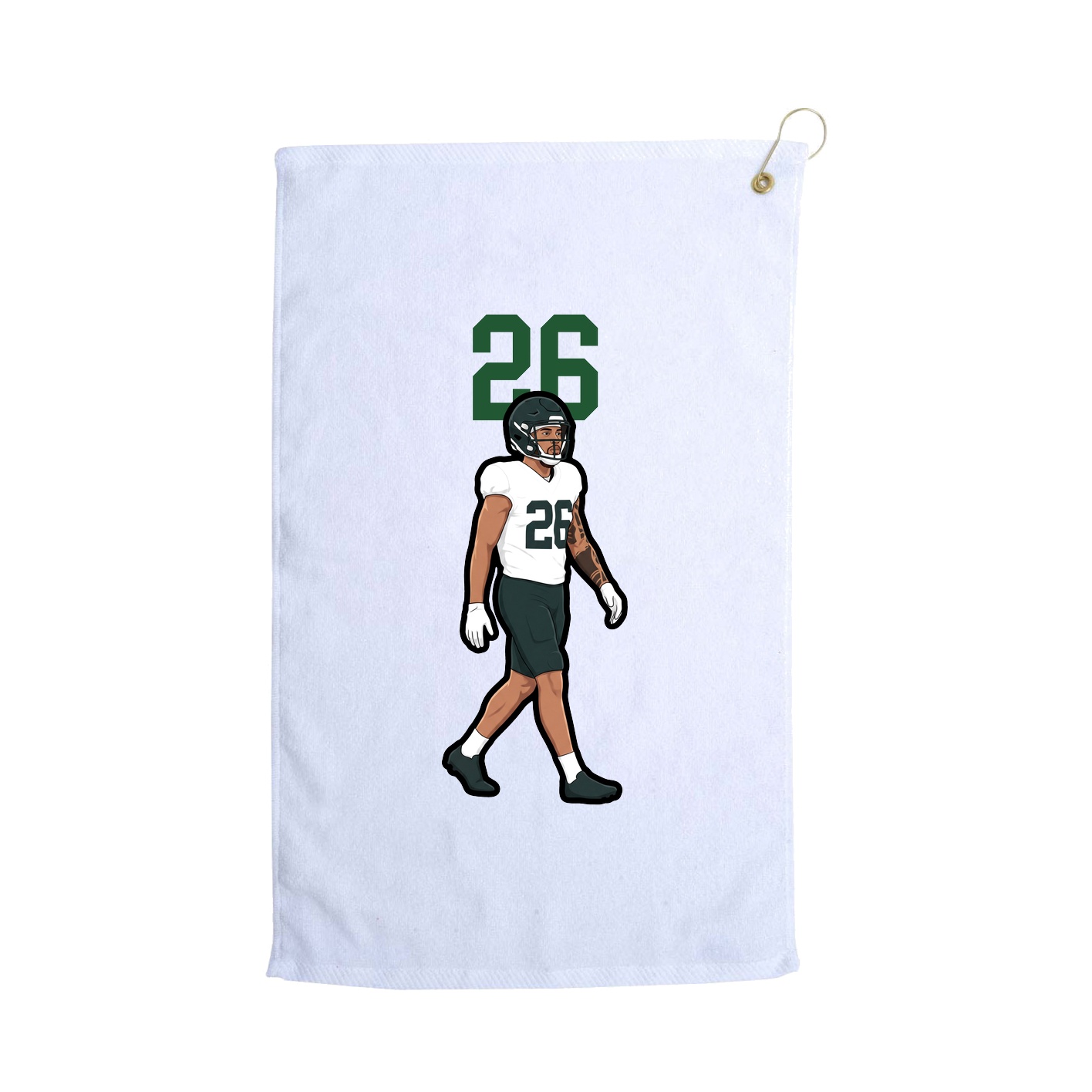 Golf Towel — Number Top in White