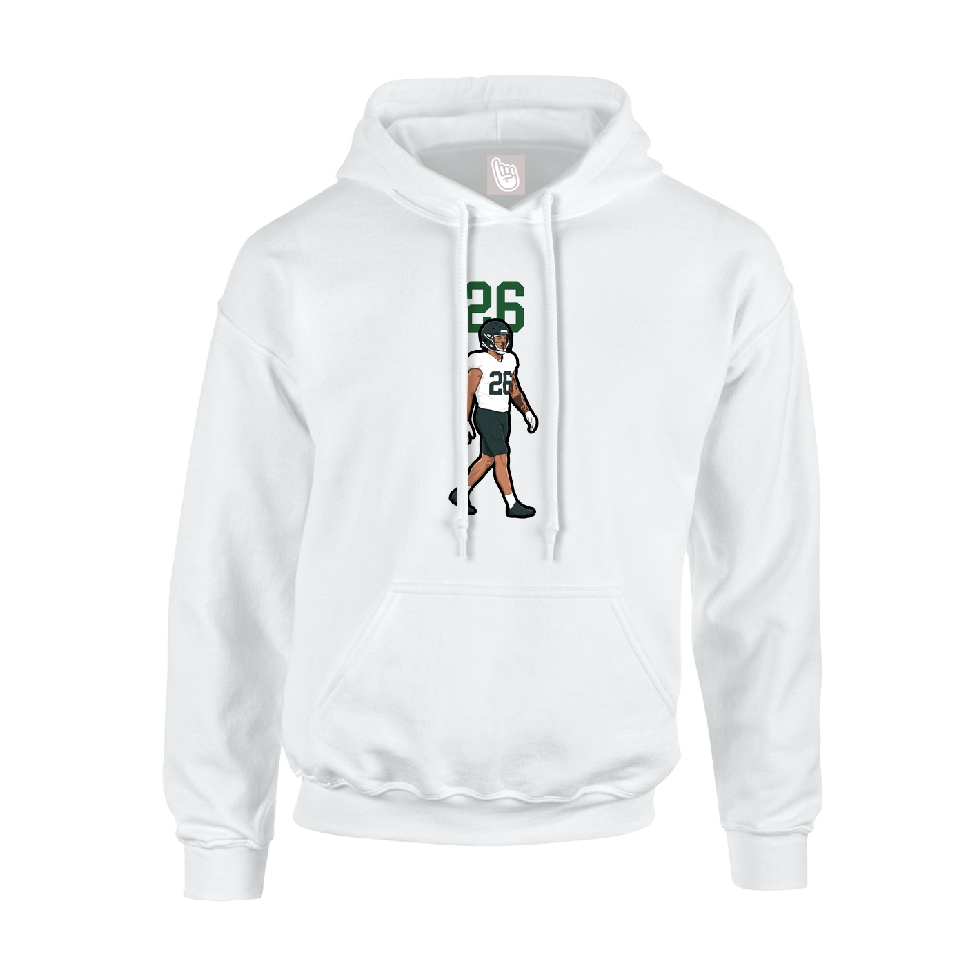 Youth Hoodie — Number Top in White
