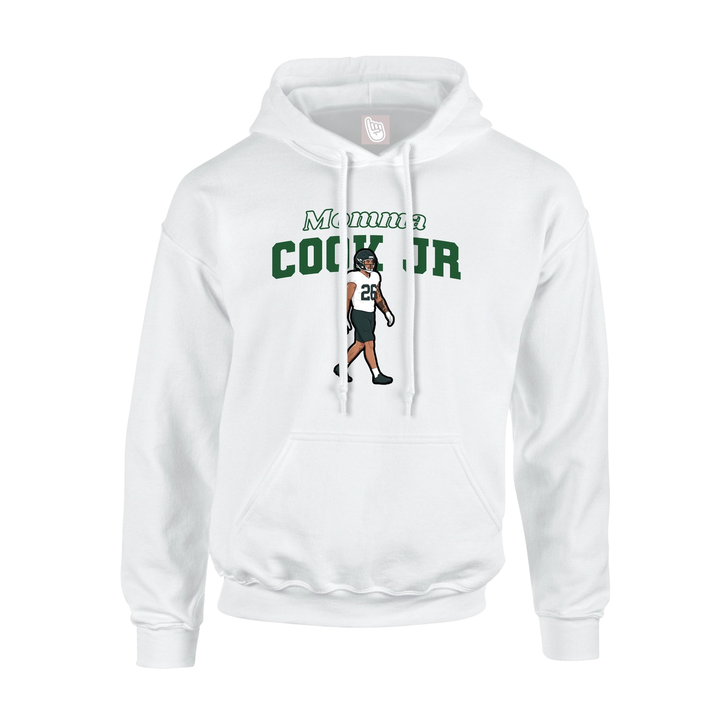 Youth Hoodie — Mothers Day Block in White