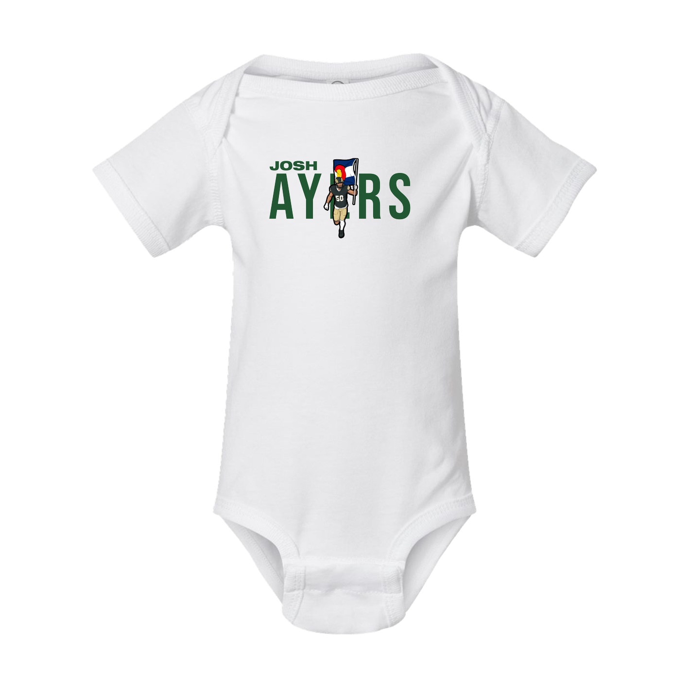 Baby Onesie — Player Name in White