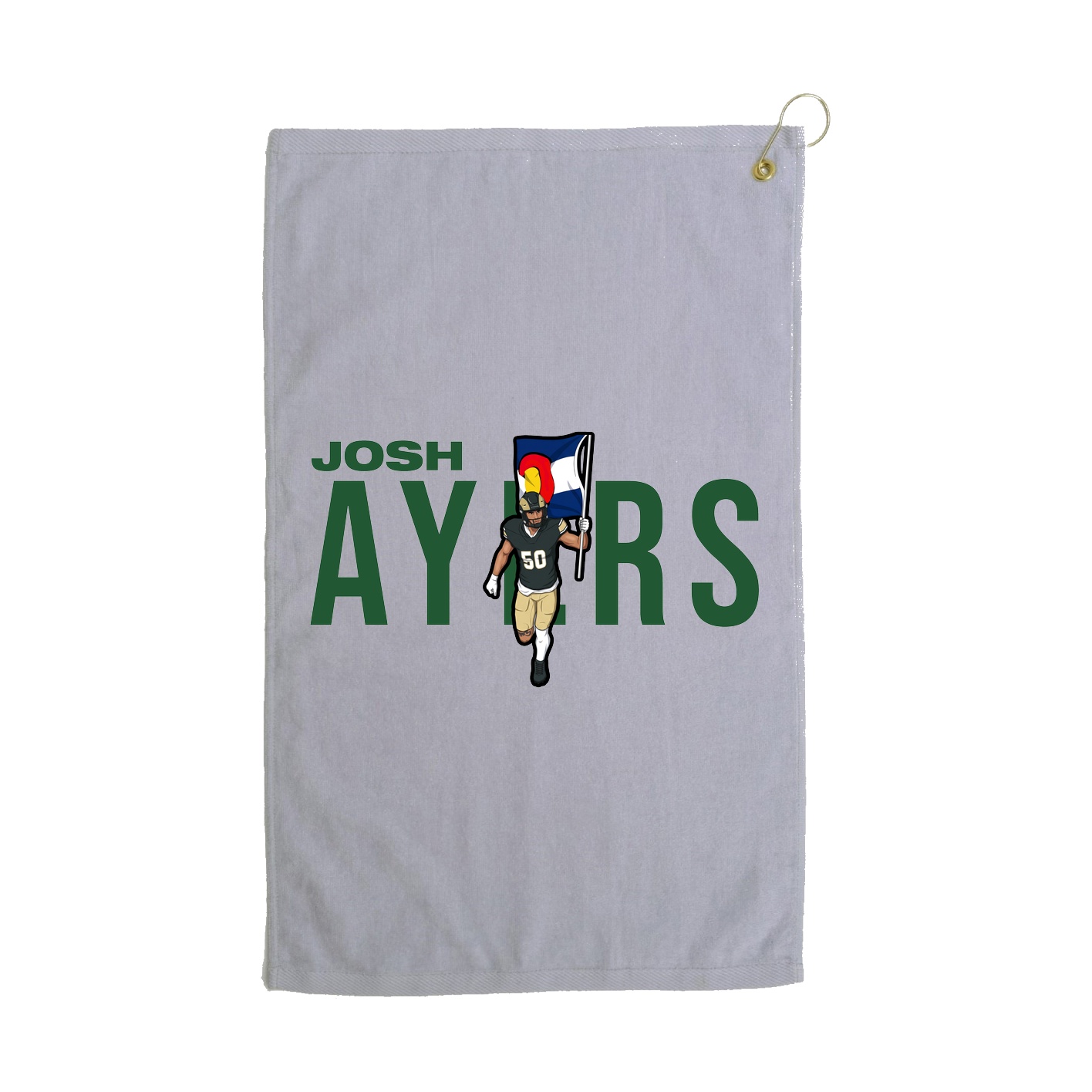 Golf Towel — Player Name in Grey