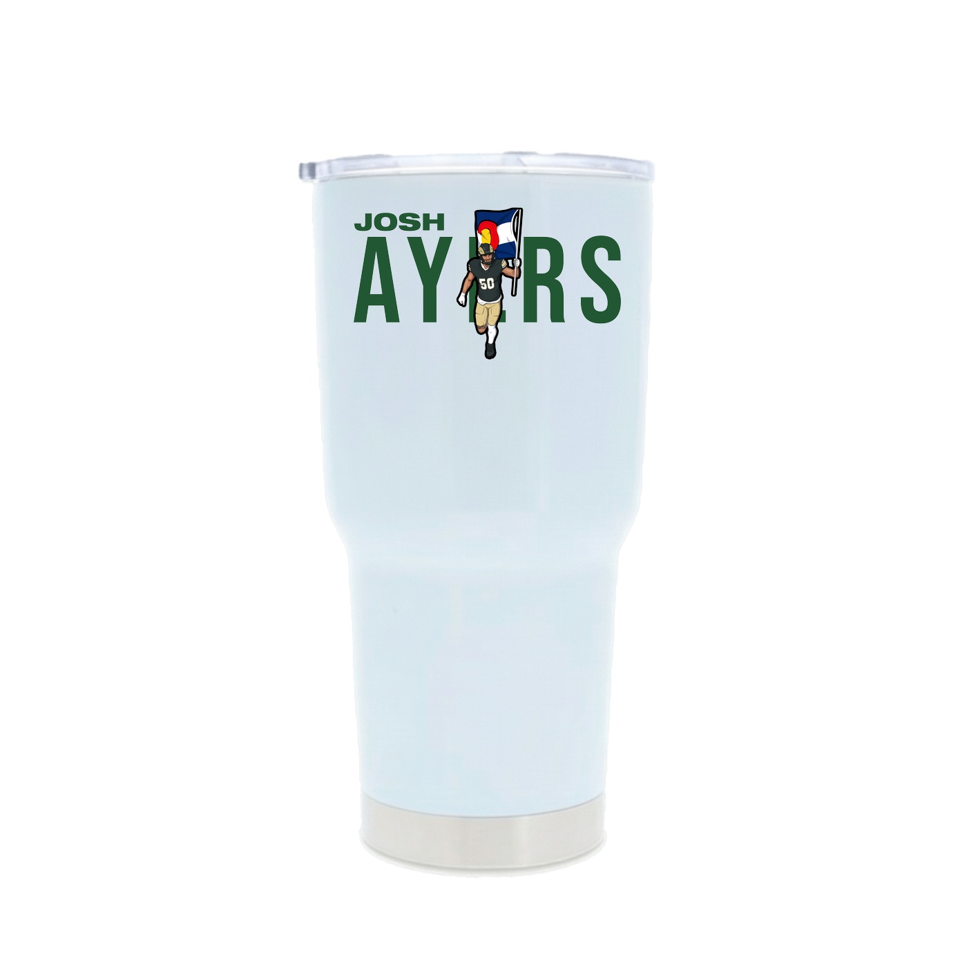 30oz Stainless Steel Tumbler — Player Name in White