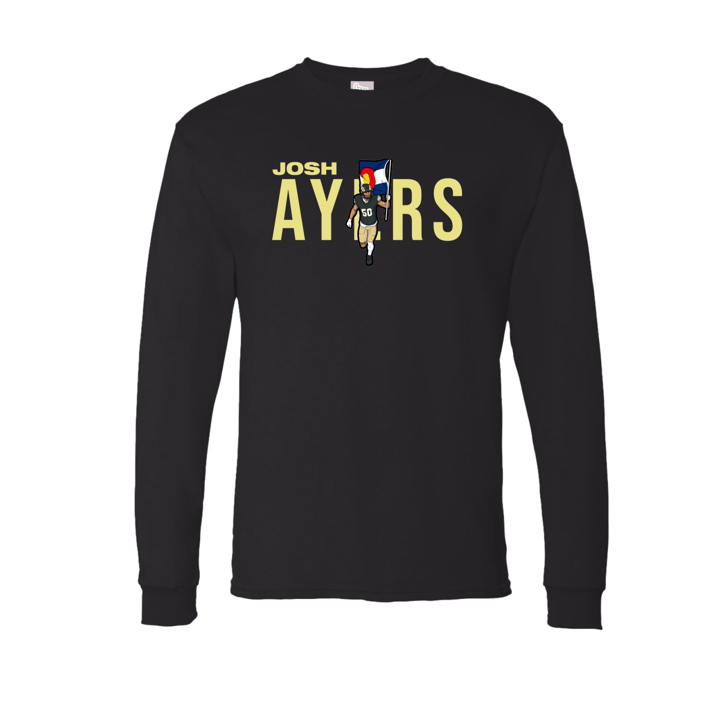 Long Sleeve Tee — Player Name in Black