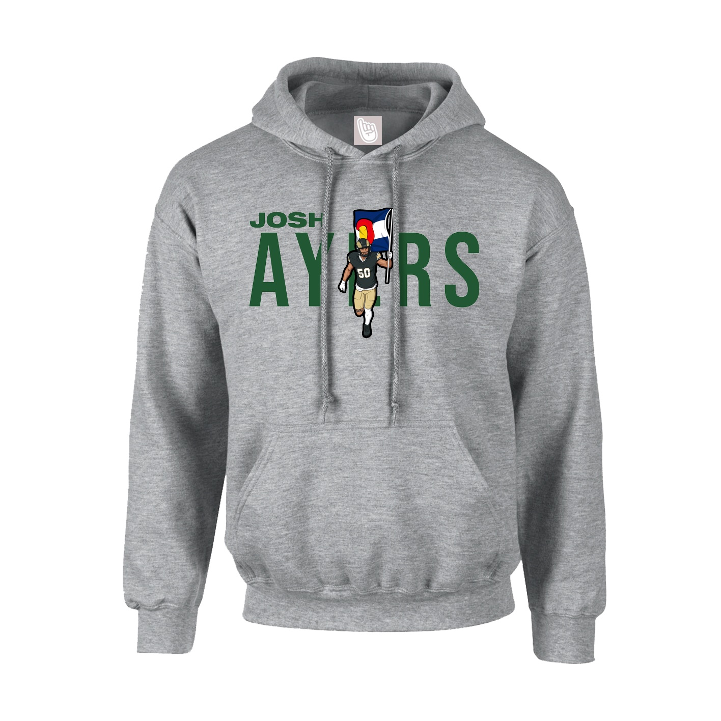 Hoodie — Player Name in Grey