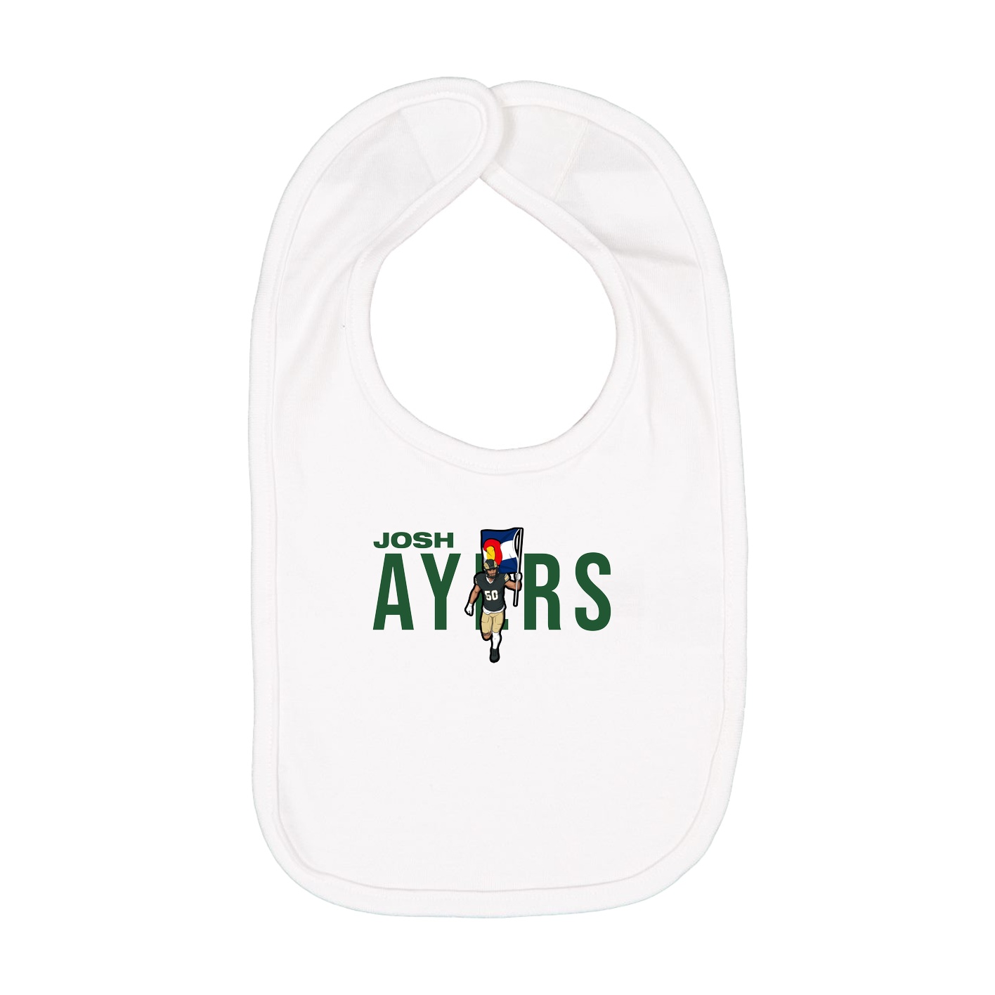 Infant Bib — Player Name in White