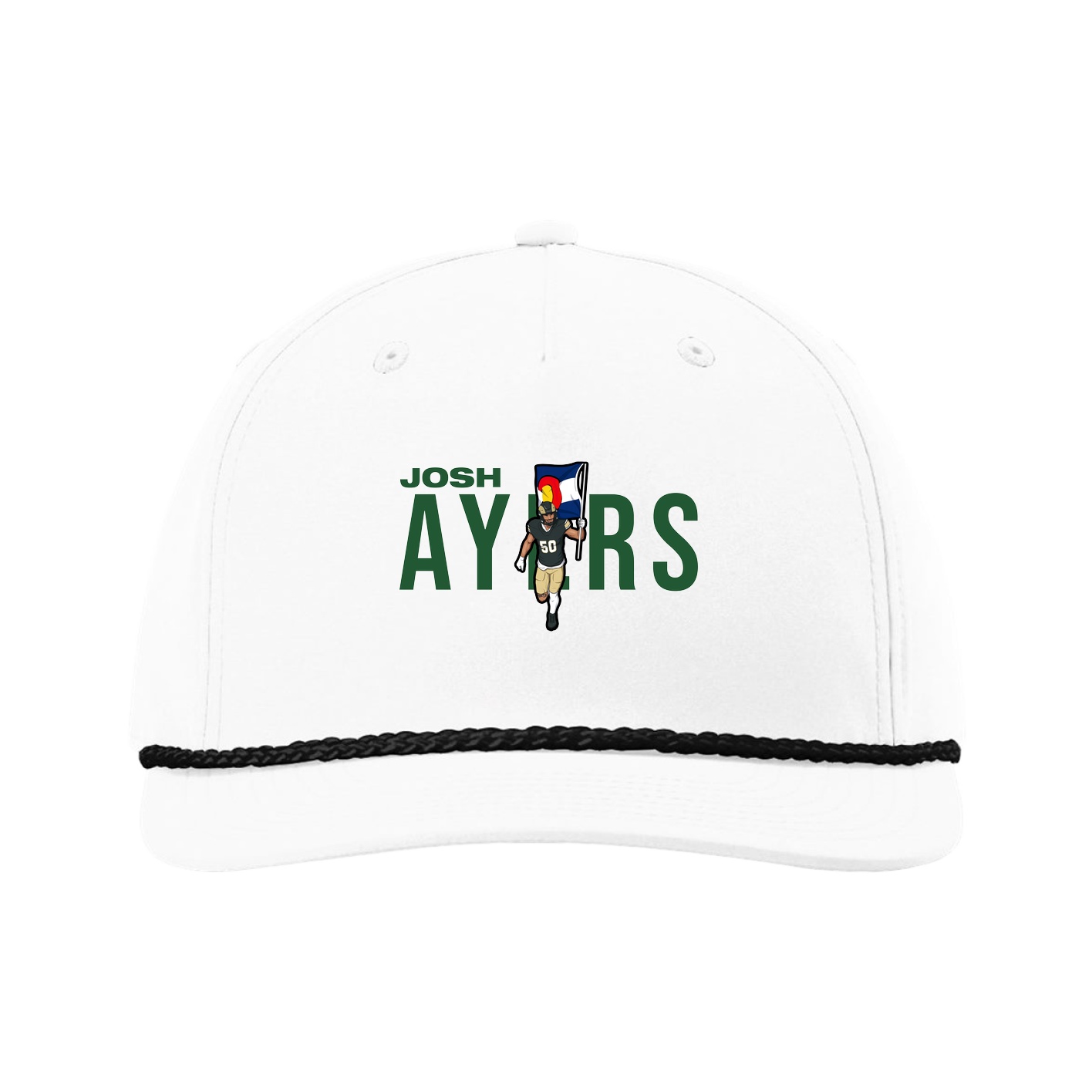 Five-Panel Classic Rope Cap — Player Name in White