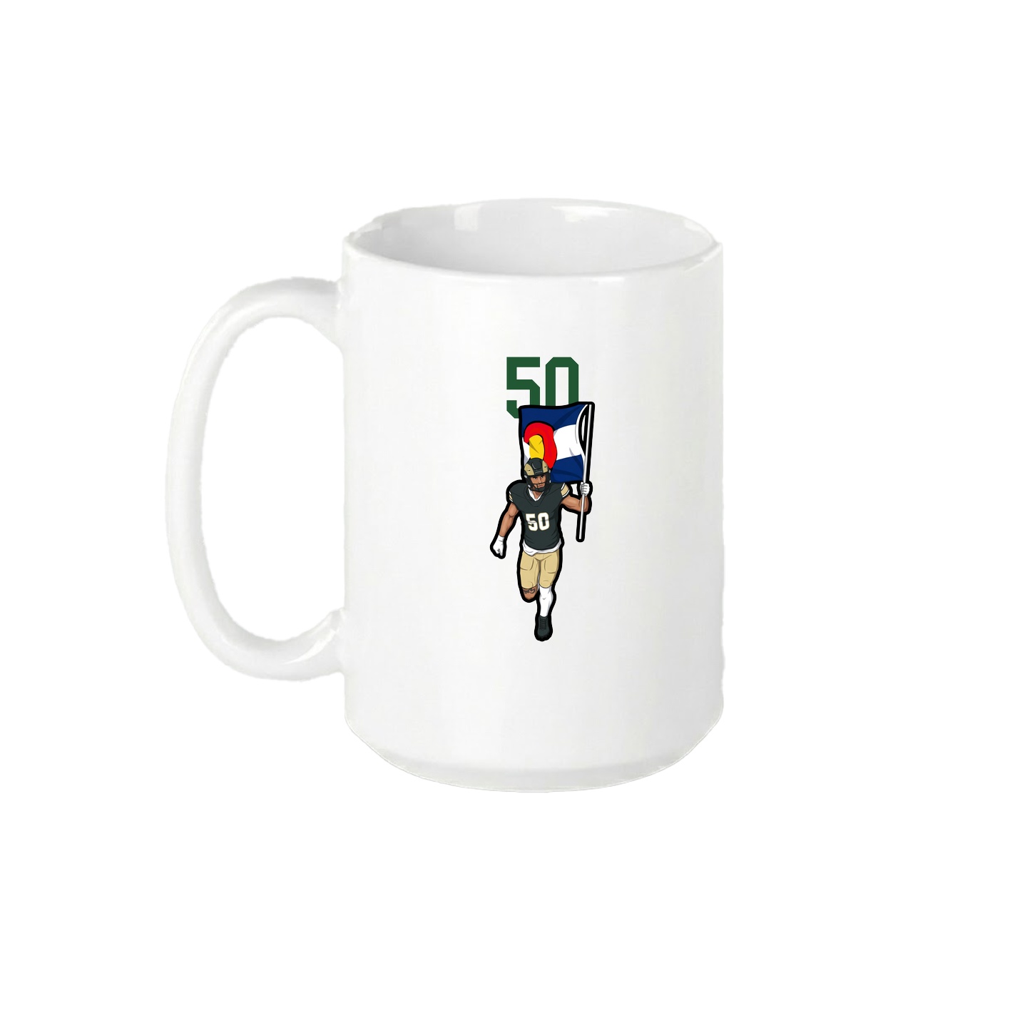 15oz Coffee Mug — Number Top in White