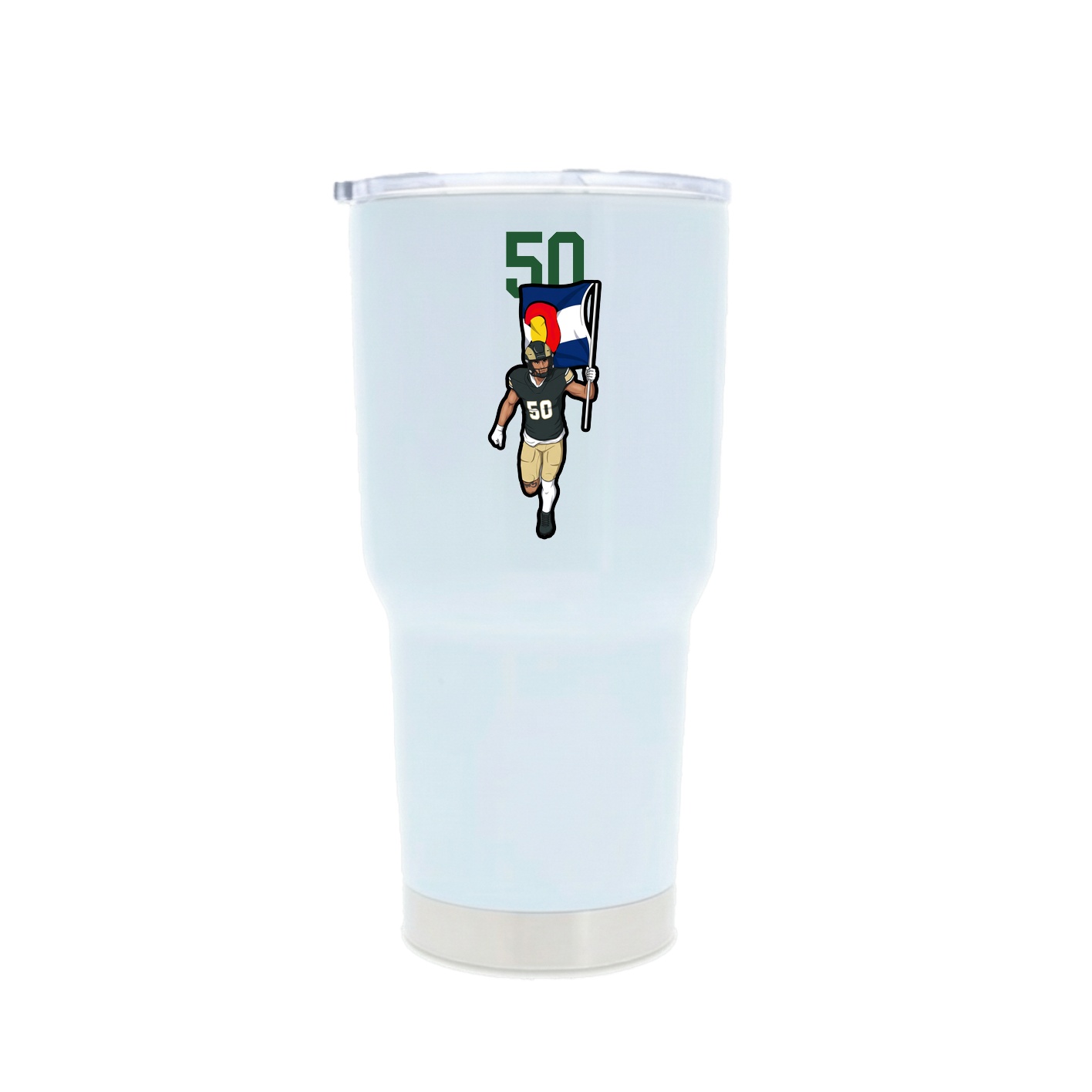 30oz Stainless Steel Tumbler — Number Top in White