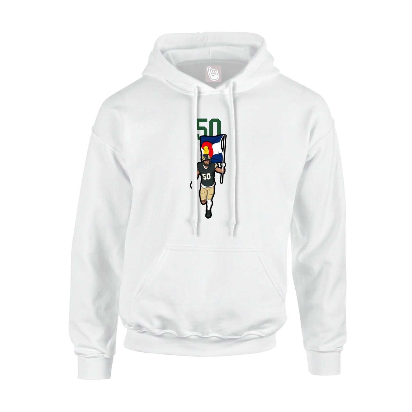 Hoodie — Number Top in White
