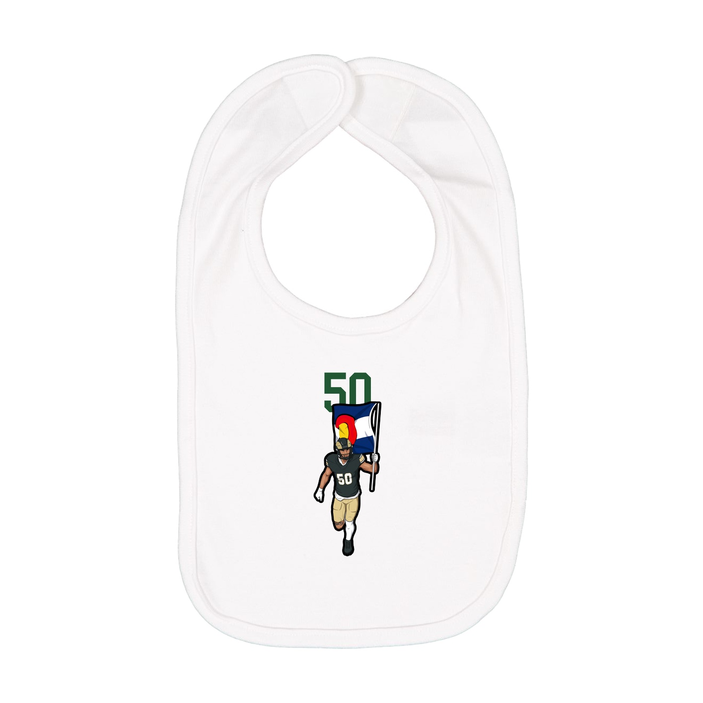 Infant Bib — Number Top in White