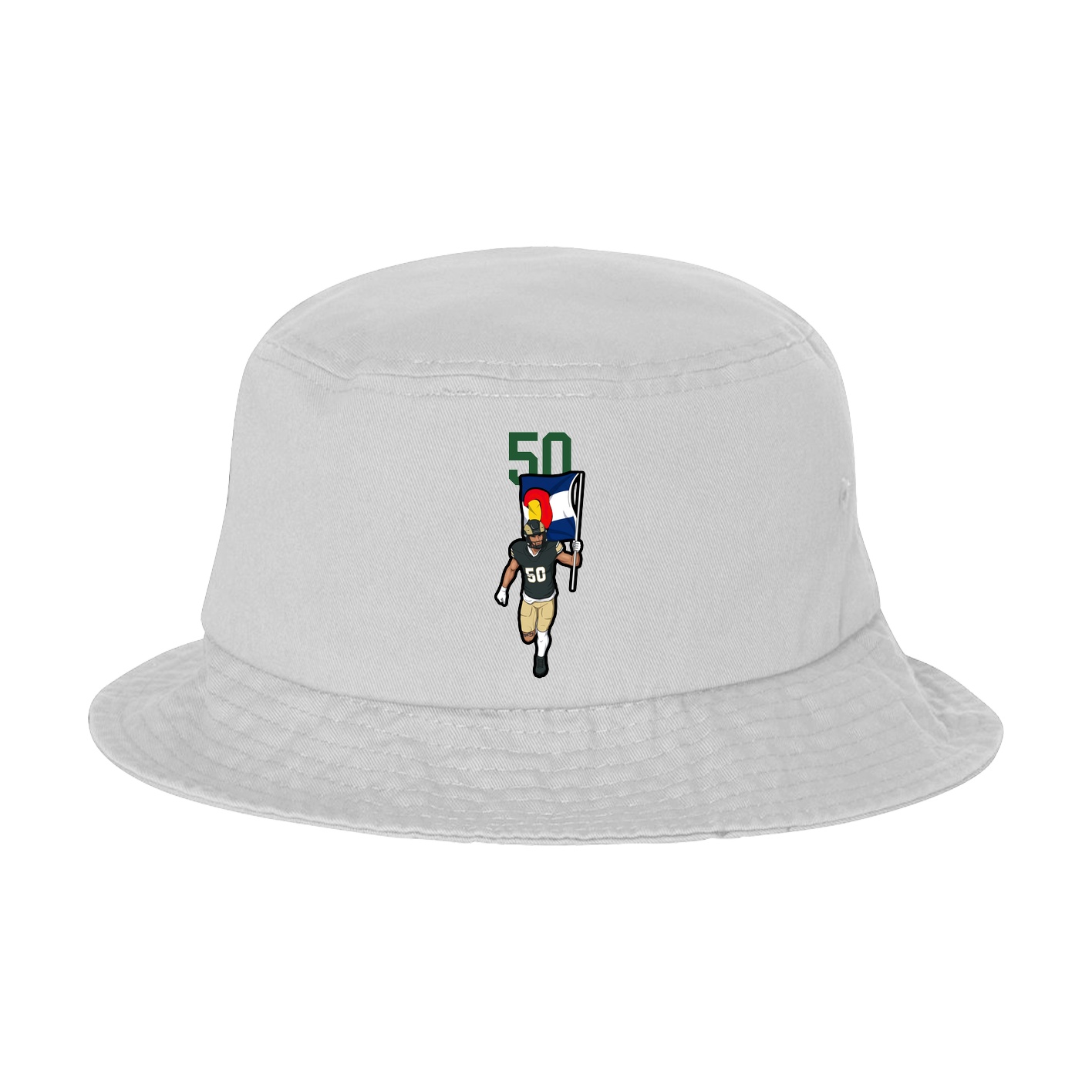 Bucket Cap — Number Top in White