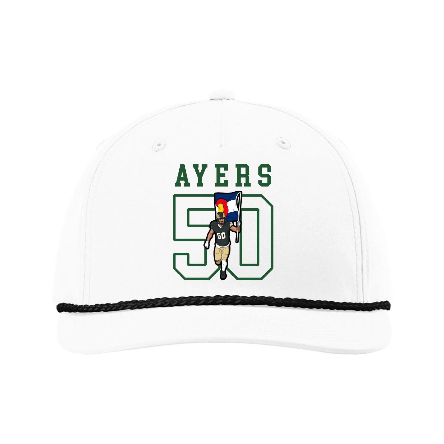 Five-Panel Classic Rope Cap — Shirsey in White