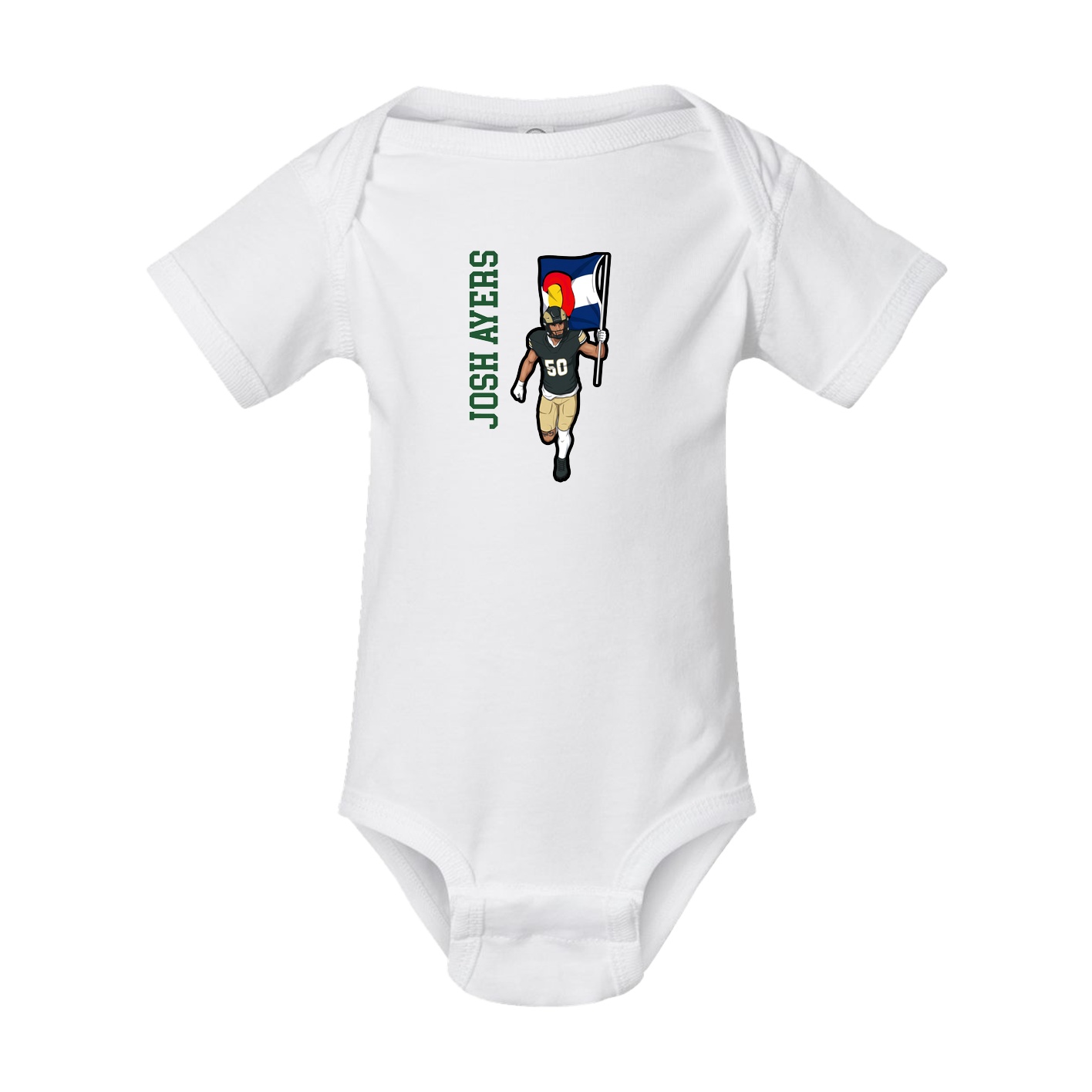 Baby Onesie — Name Vertical in White