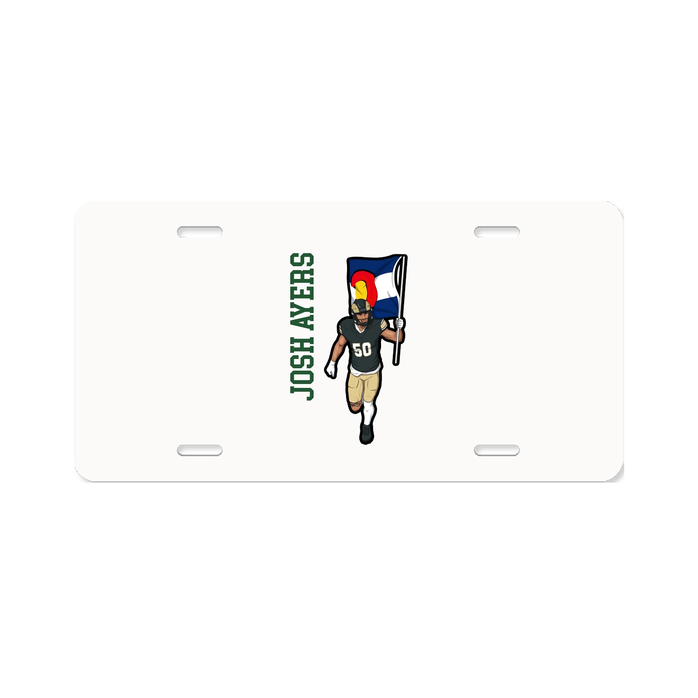 License Plate — Name Vertical in Classic