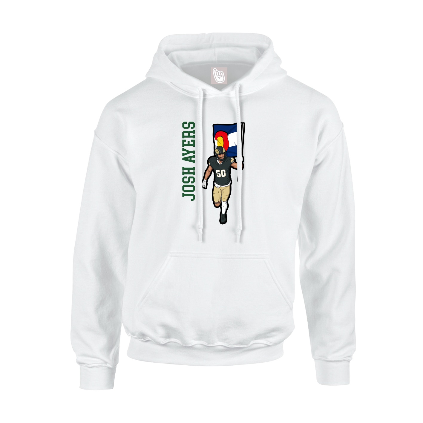 Hoodie — Name Vertical in White