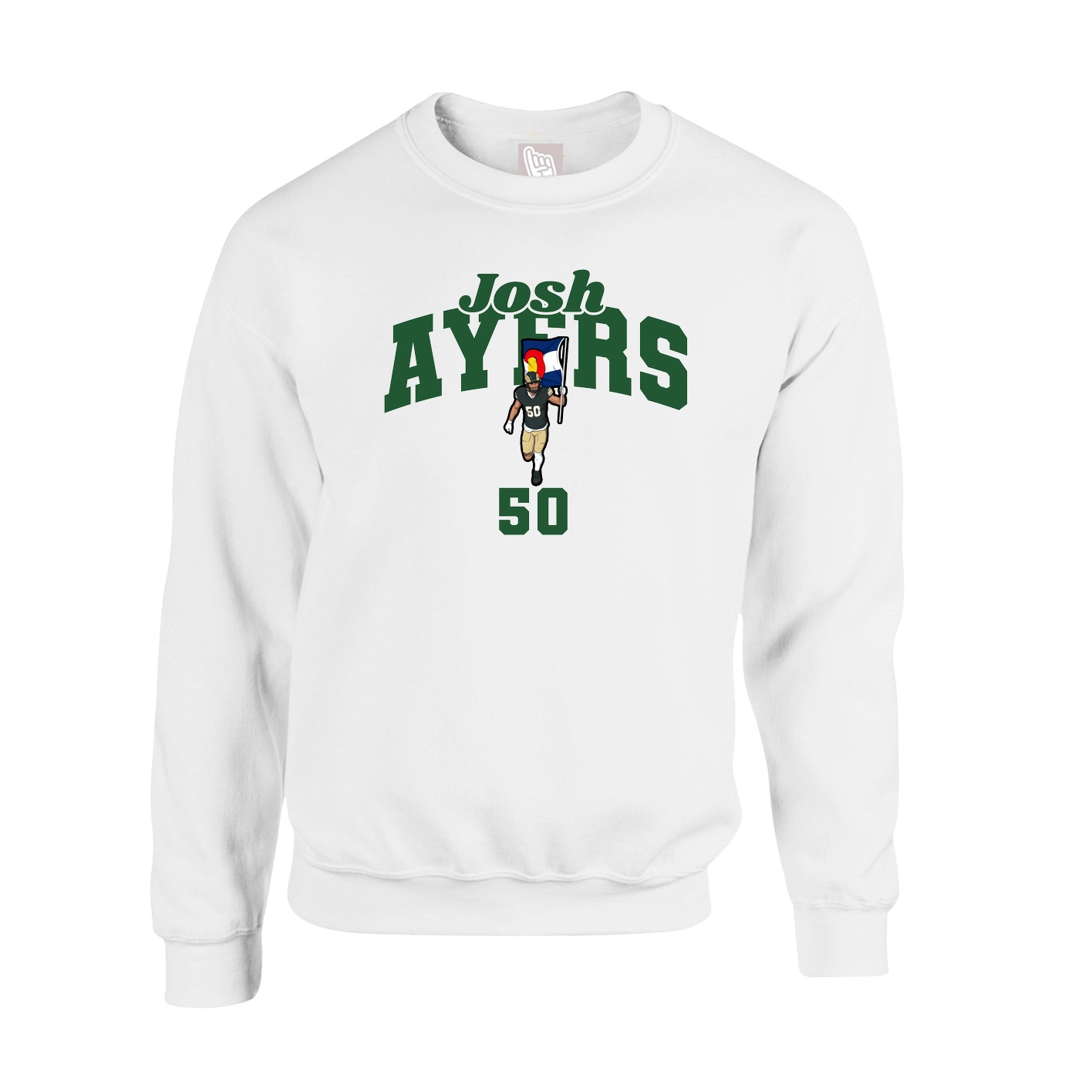 Fleece Crew — Signature Arch in White