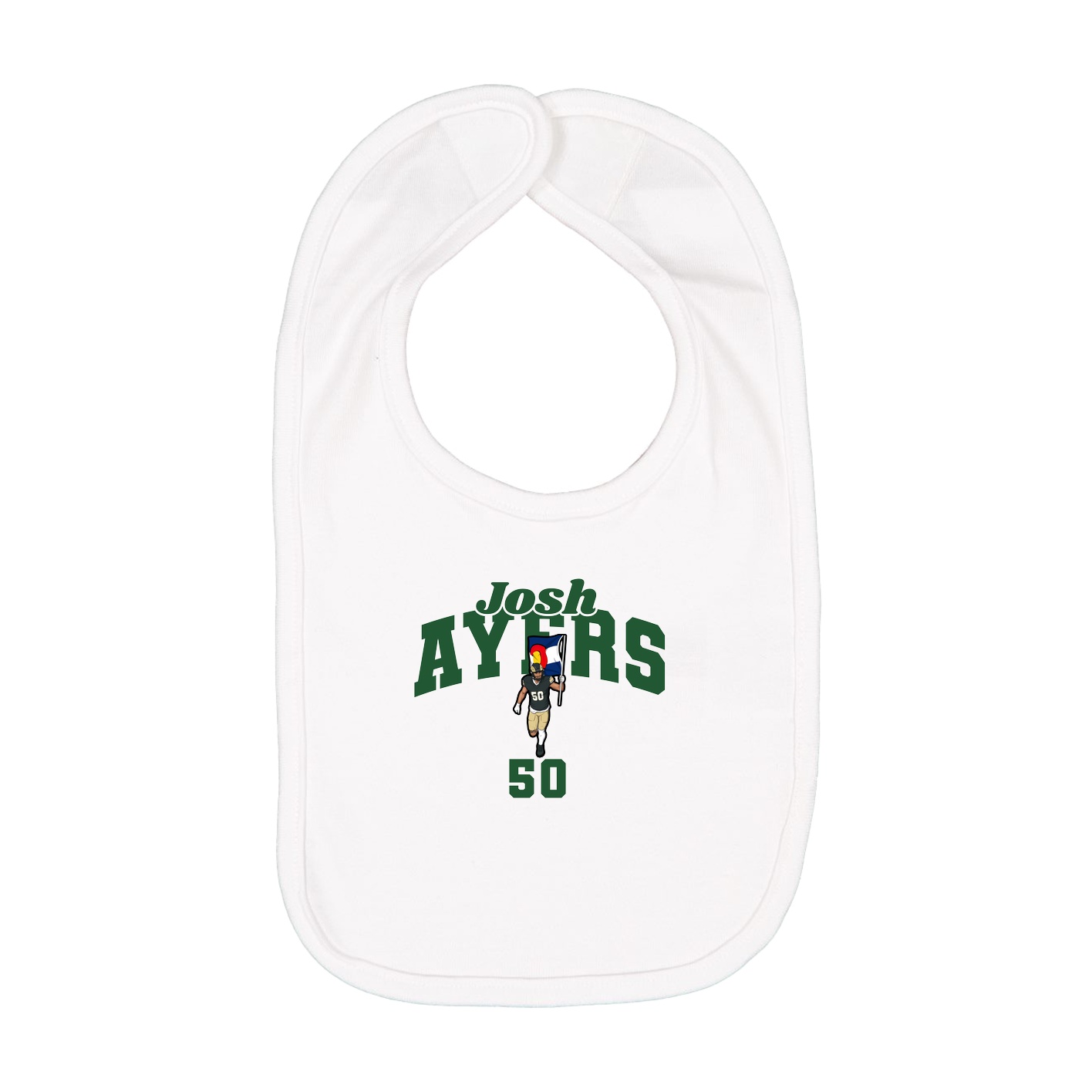 Infant Bib — Signature Arch in White